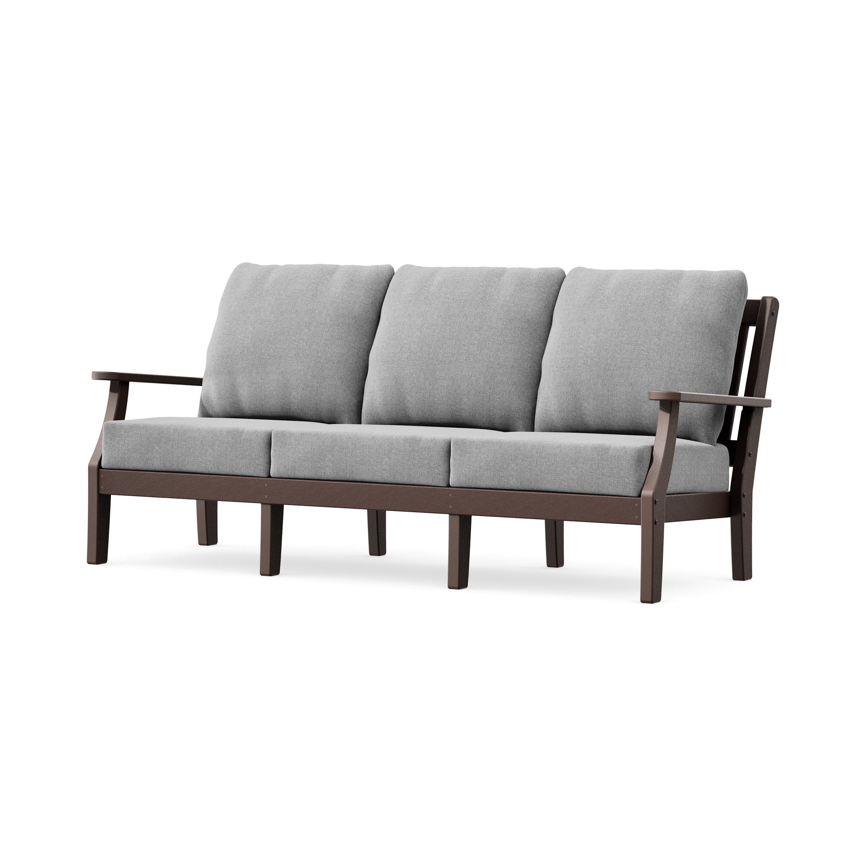 Chinoiserie Deep Seating Sofa in Mahogany / Grey Mist