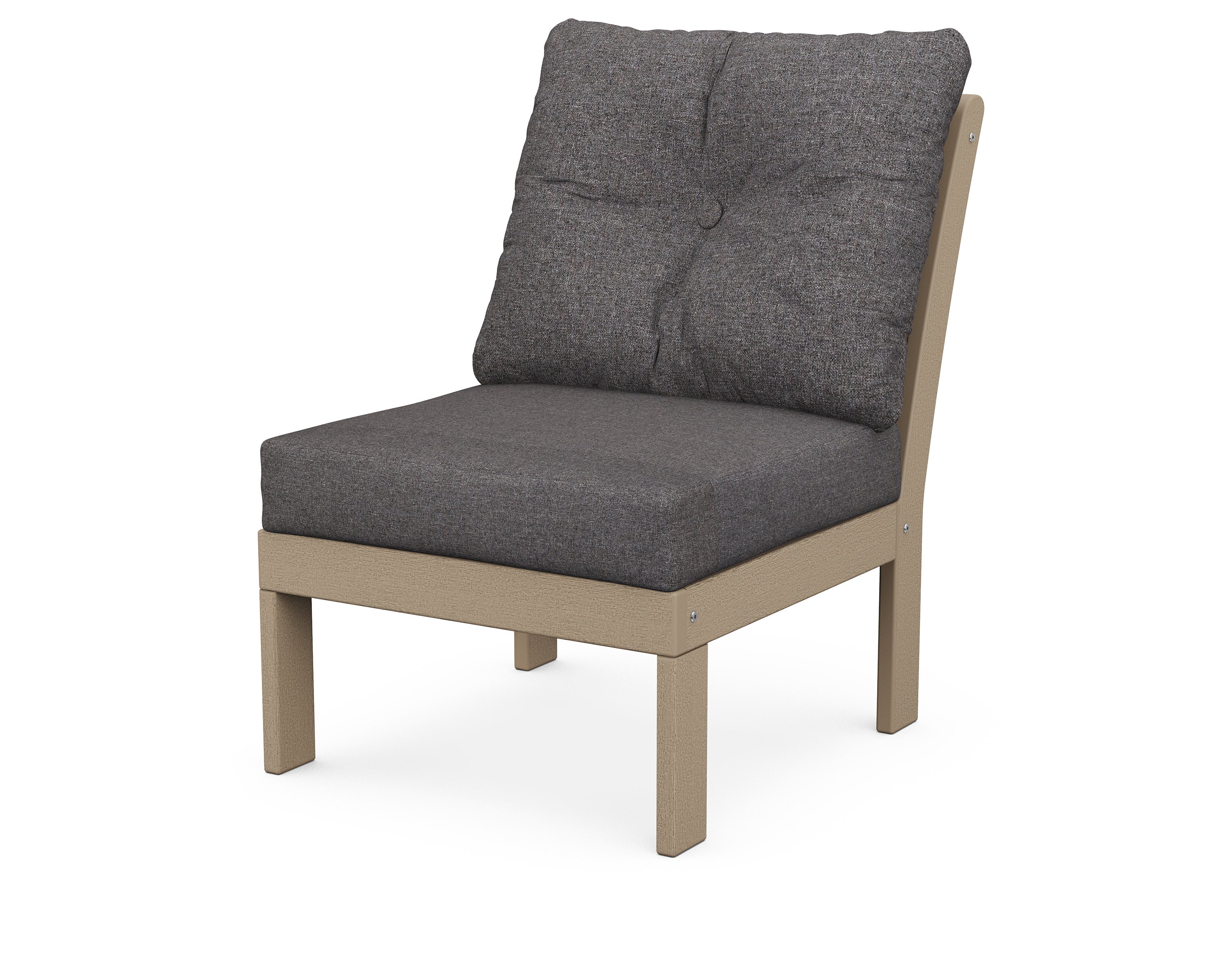 Vineyard Modular Armless Chair in Vintage Sahara / Ash Charcoal