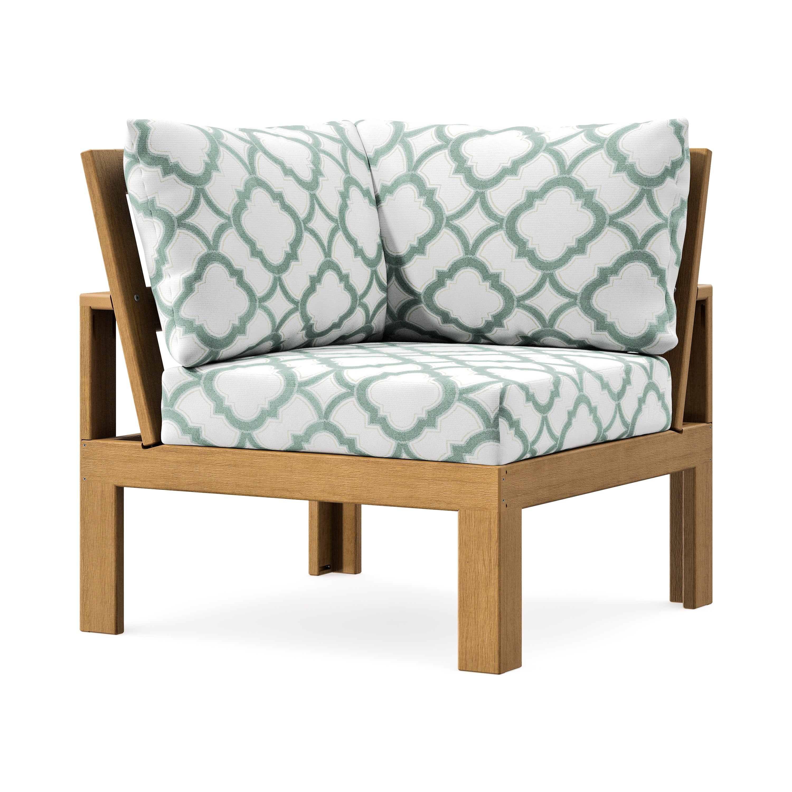 Modular Corner Chair in Natural / Trellis Glacier Spa