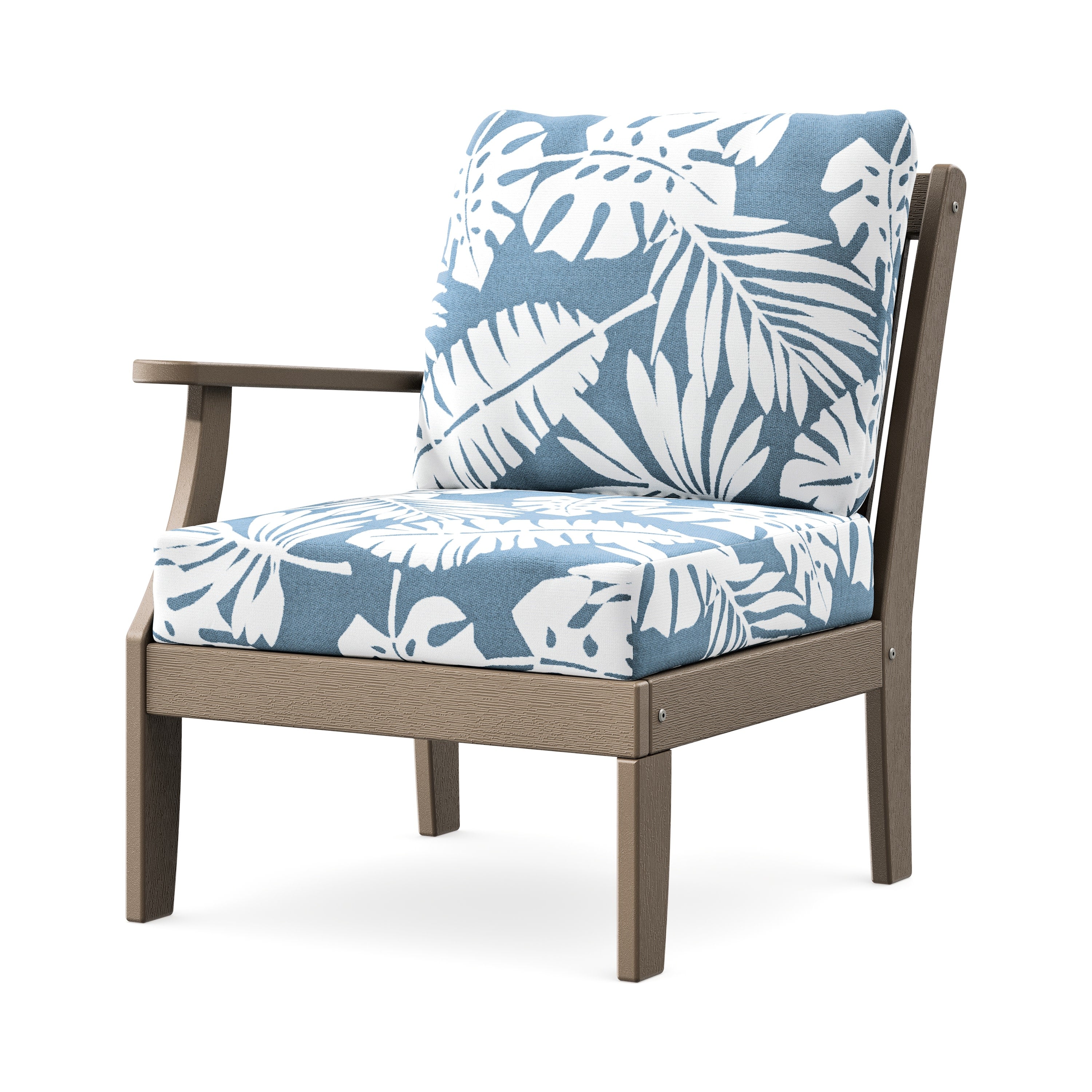 Braxton Modular Left Arm Chair in Vintage Sahara / Leaf Sky Blue
