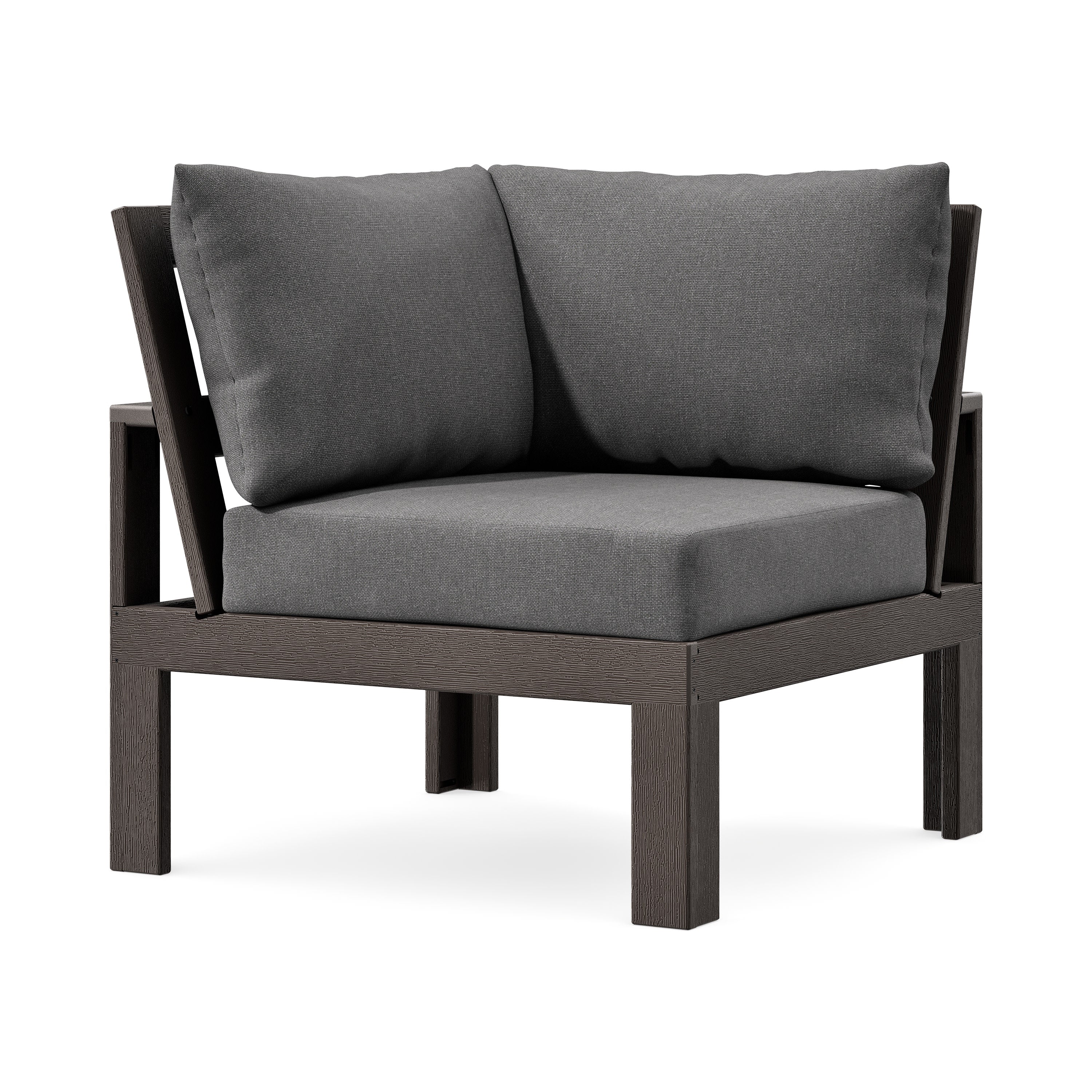 Modular Corner Chair in Vintage Coffee / Ash Charcoal