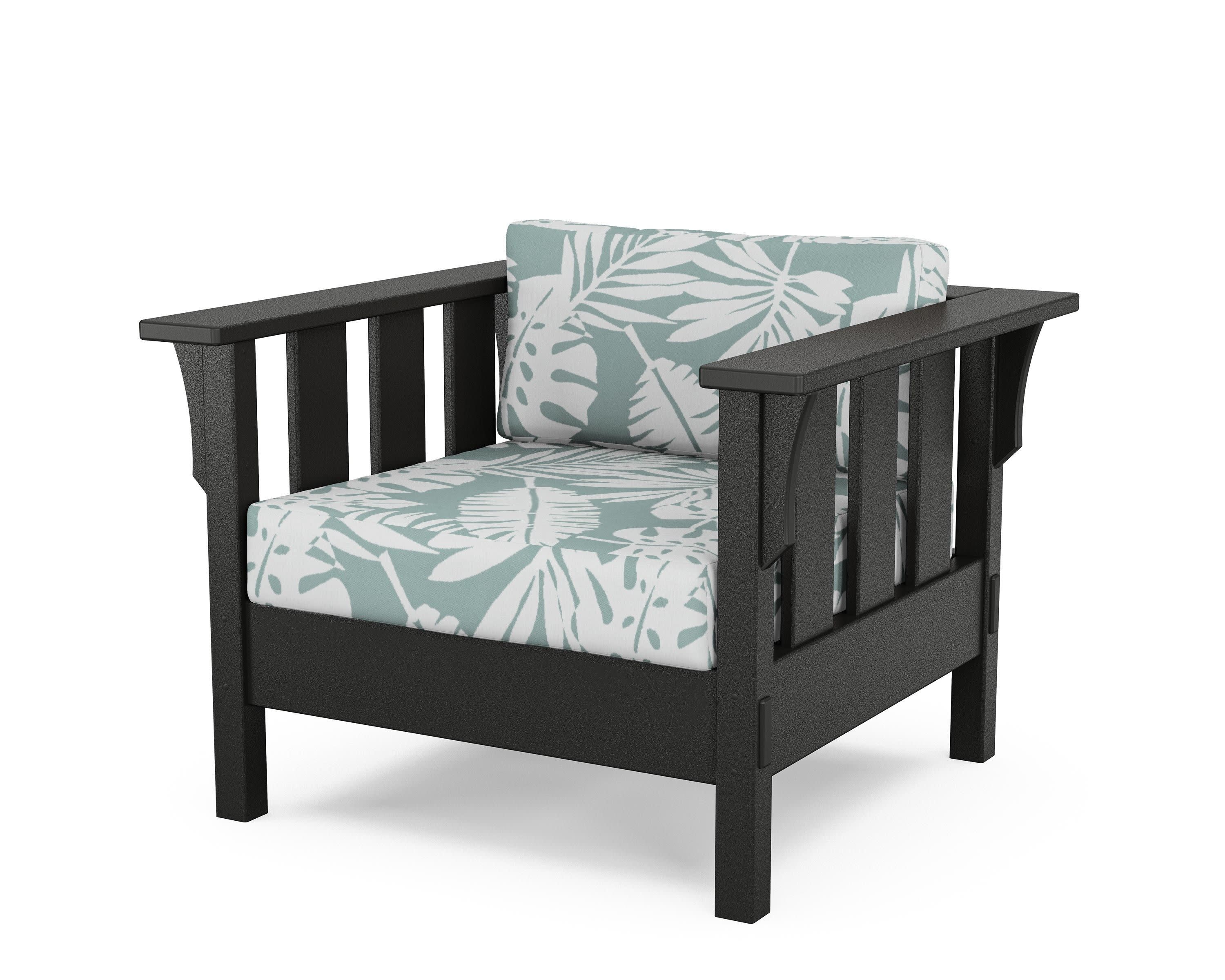 Acadia Deep Seating Chair in Black / Leaf Glacier Spa