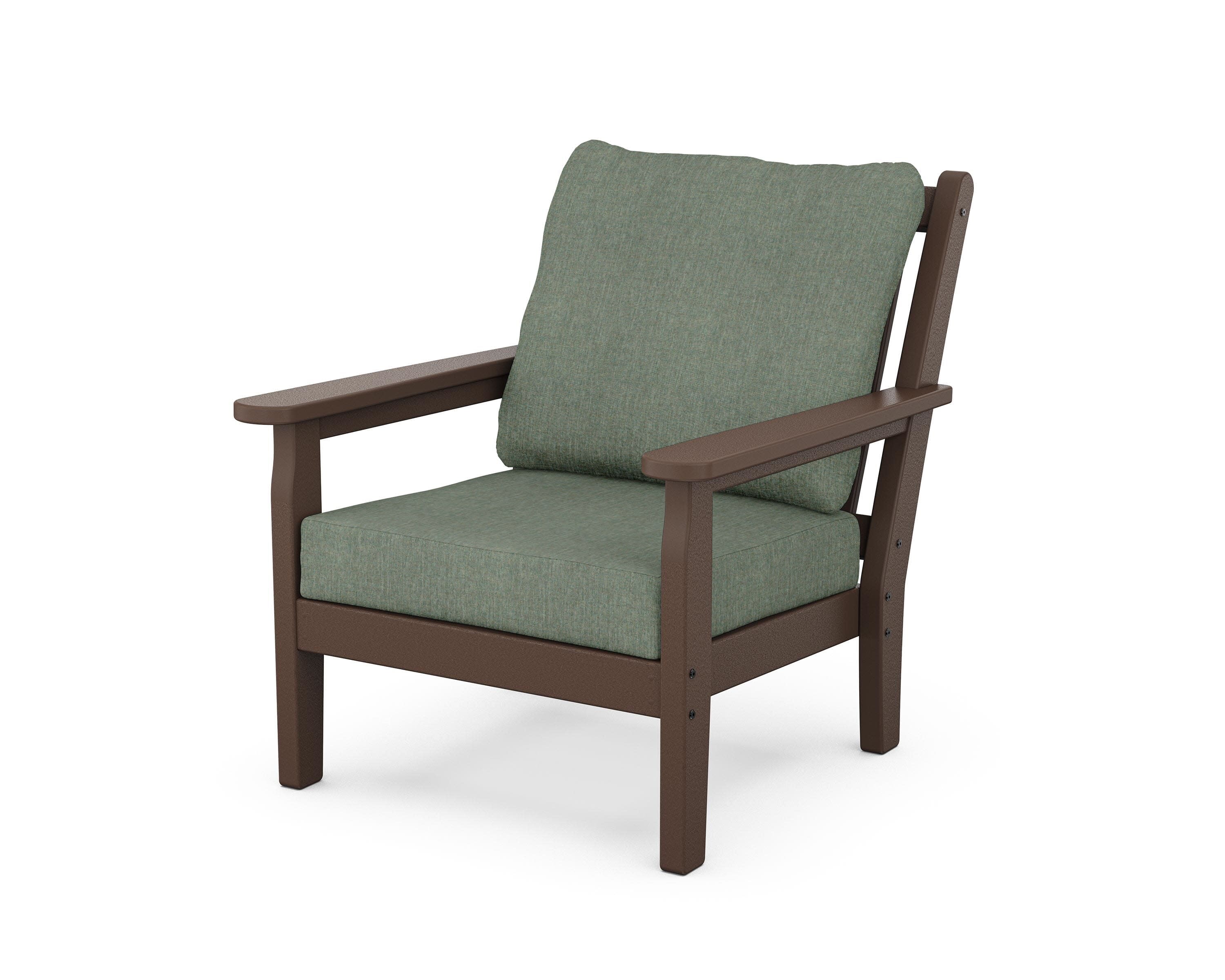 Chippendale Deep Seating Chair in Mahogany / Cast Sage