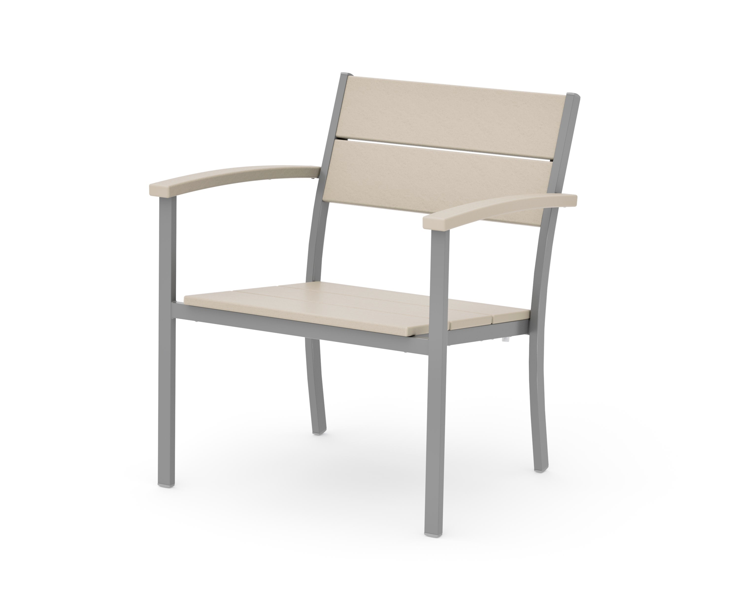 Main Street Stacking Lounge Arm Chair in Silver / Sand