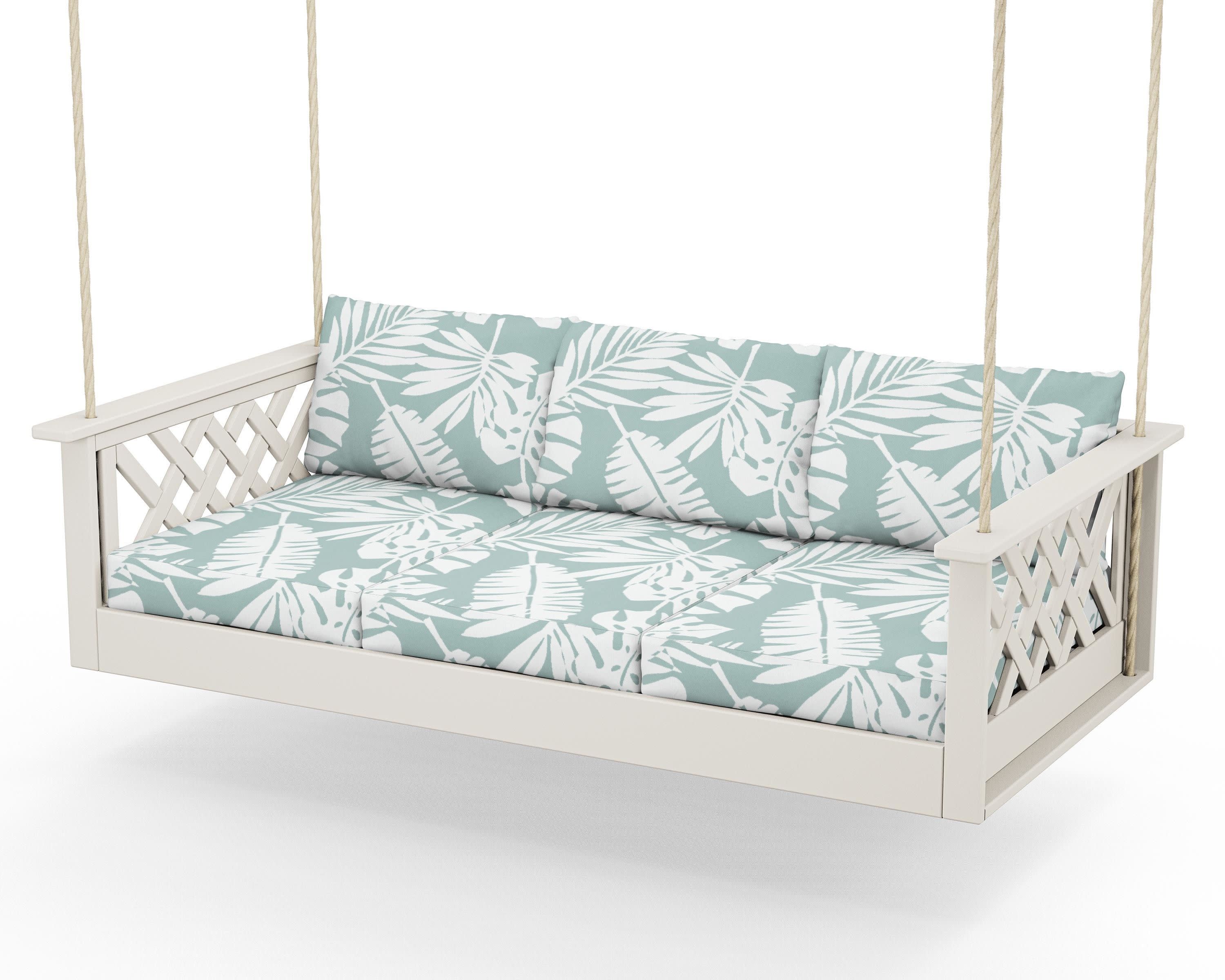 Wovendale Daybed Swing in Sand / Leaf Glacier Spa