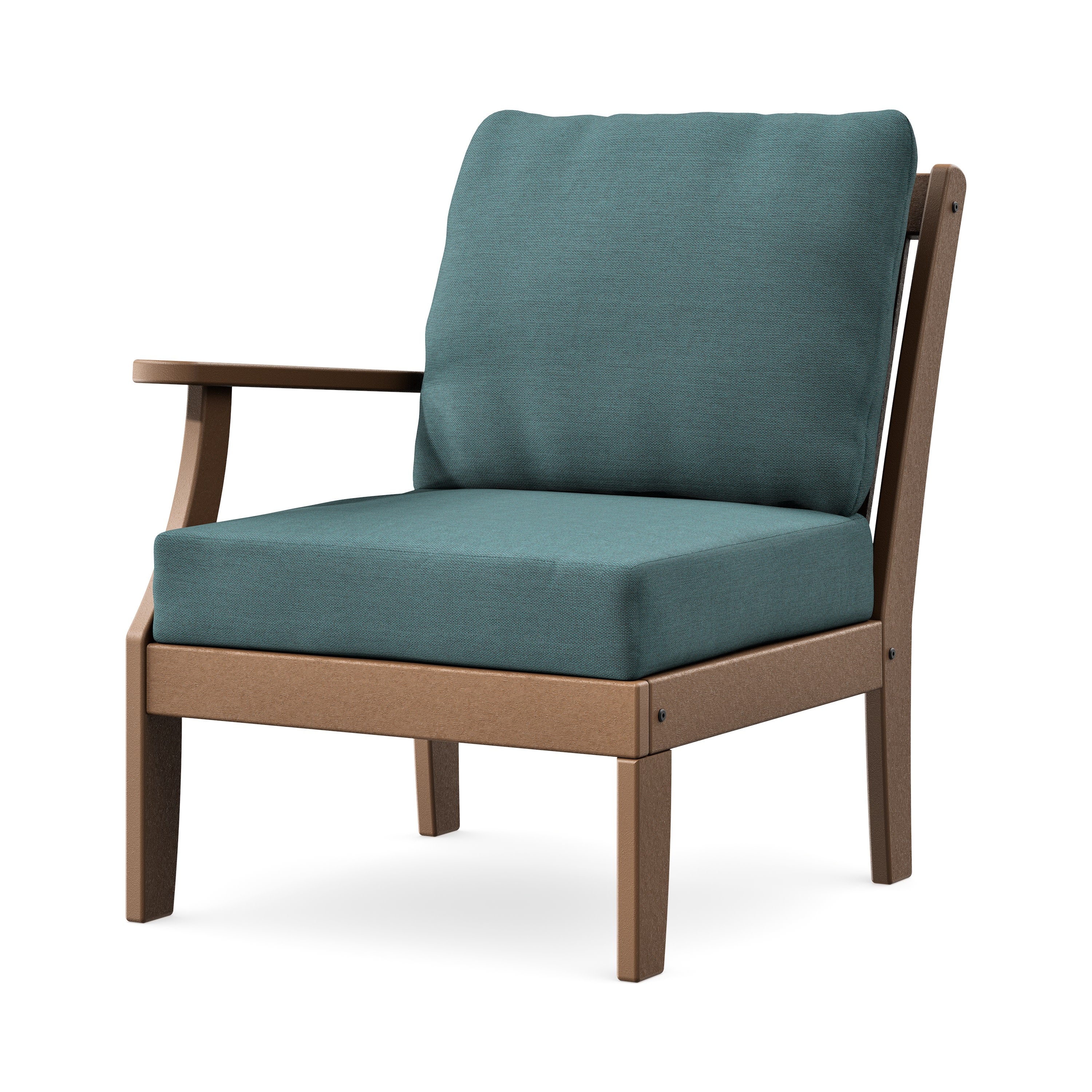 Braxton Modular Left Arm Chair in Teak / Ocean Teal