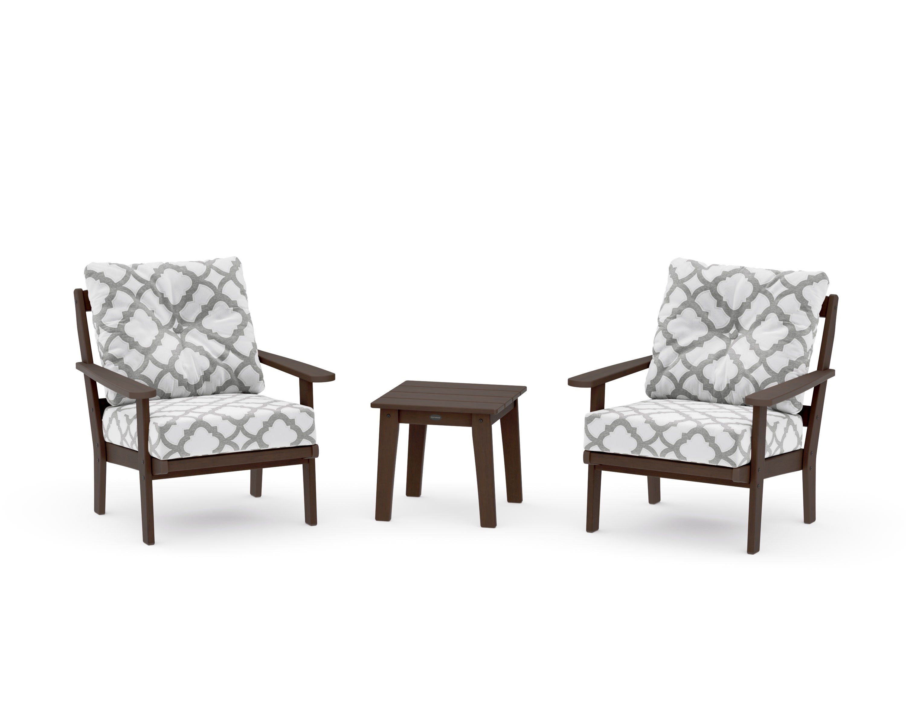 Mission 3-Piece Deep Seating Set in Kona / Trellis Grey Mist