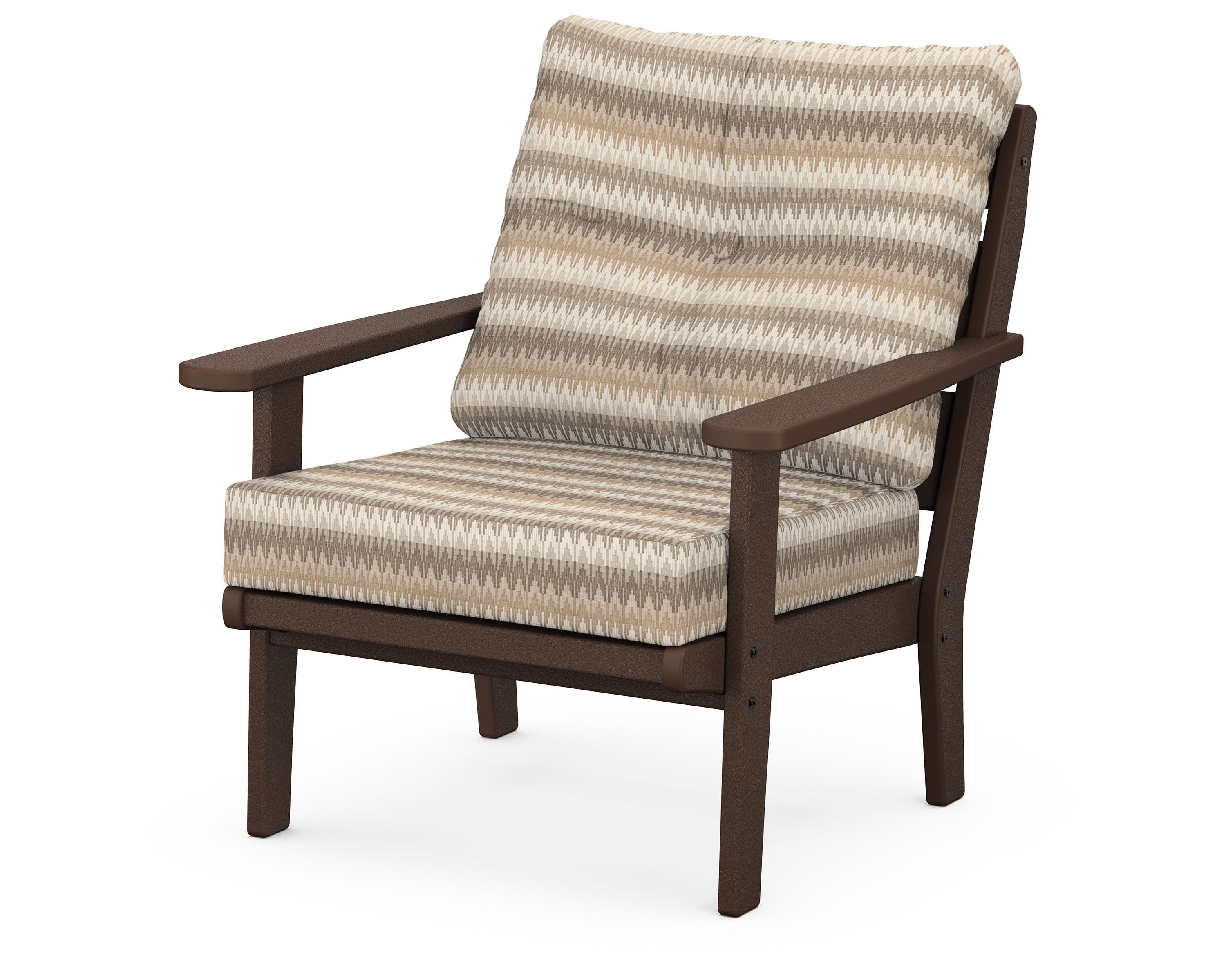 Lakeside Deep Seating Chair in Mahogany / Valley Dune