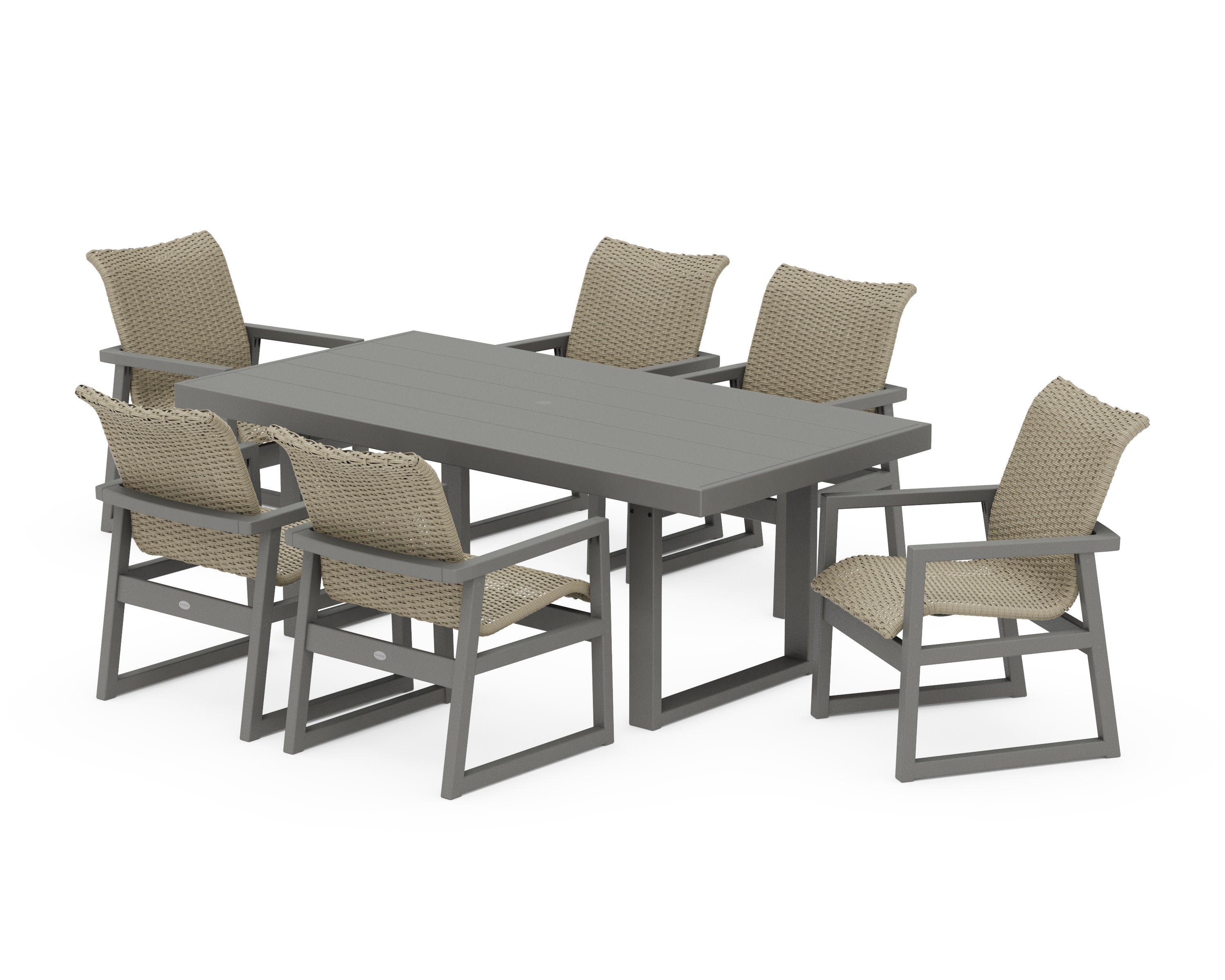 EDGE Woven Arm Chair 7-Piece Dining Set