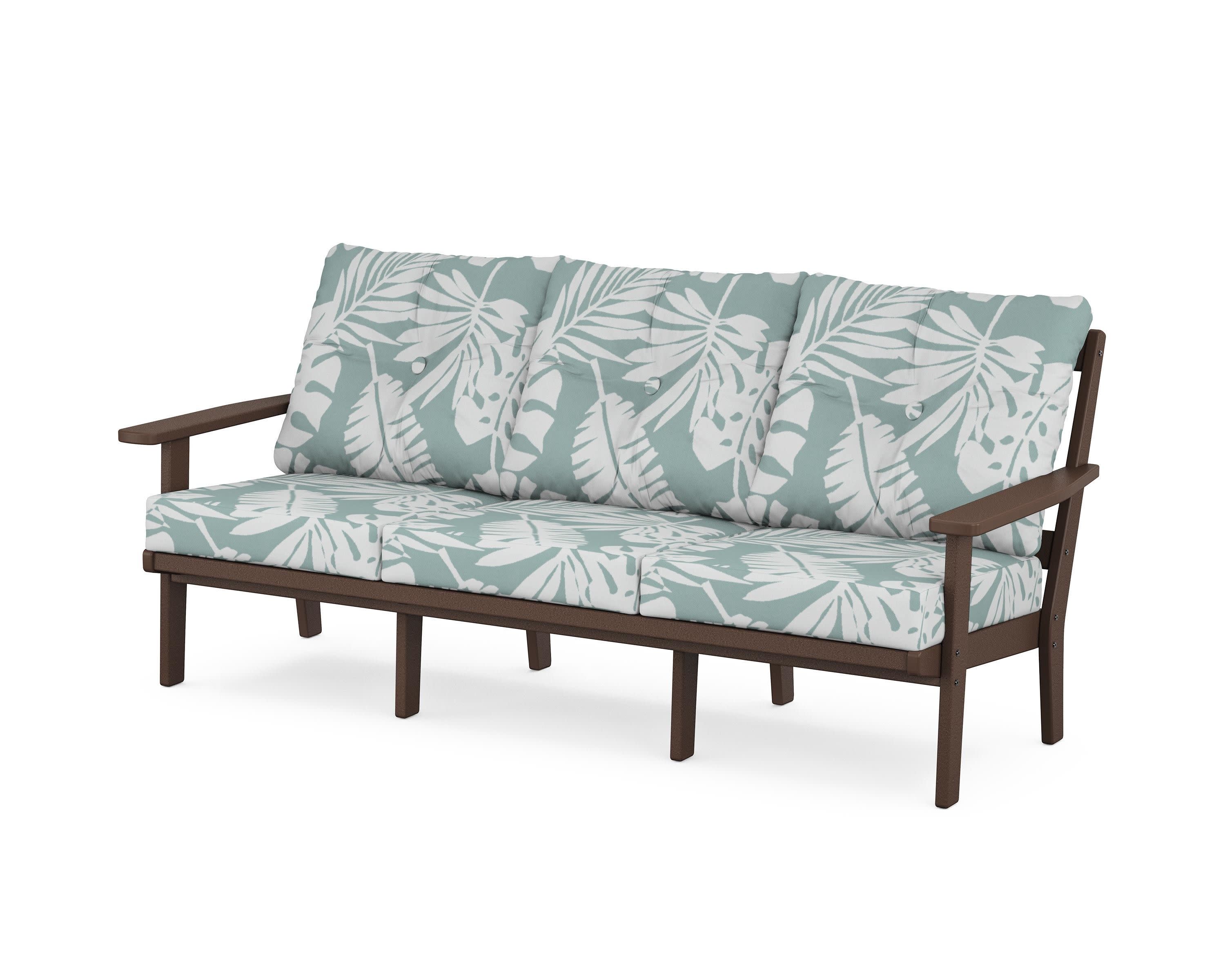 PrairieDeep Seating Sofa in Mahogany / Leaf Glacier Spa