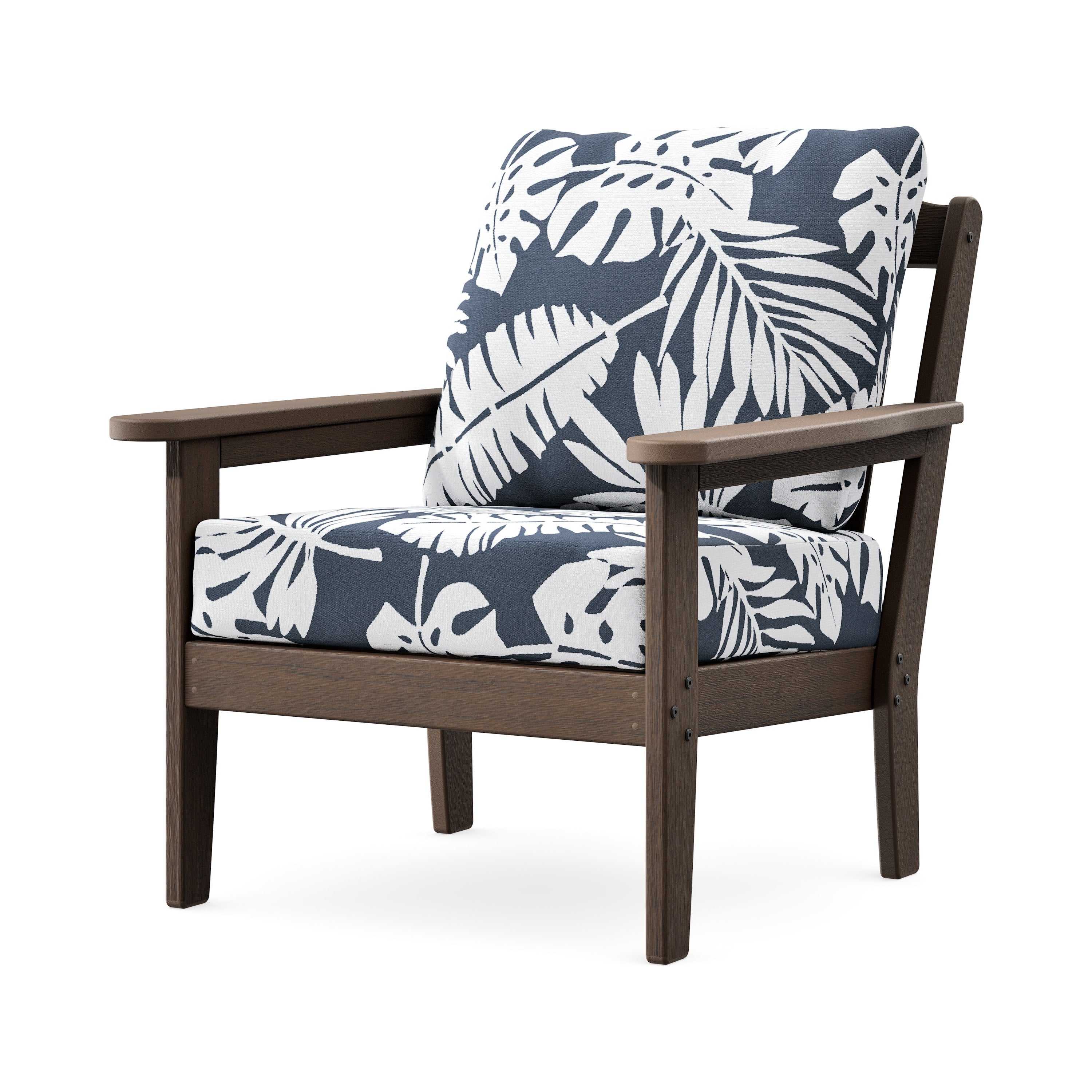 Cottage Deep Seating Chair in Kona / Leaf Marine Indigo