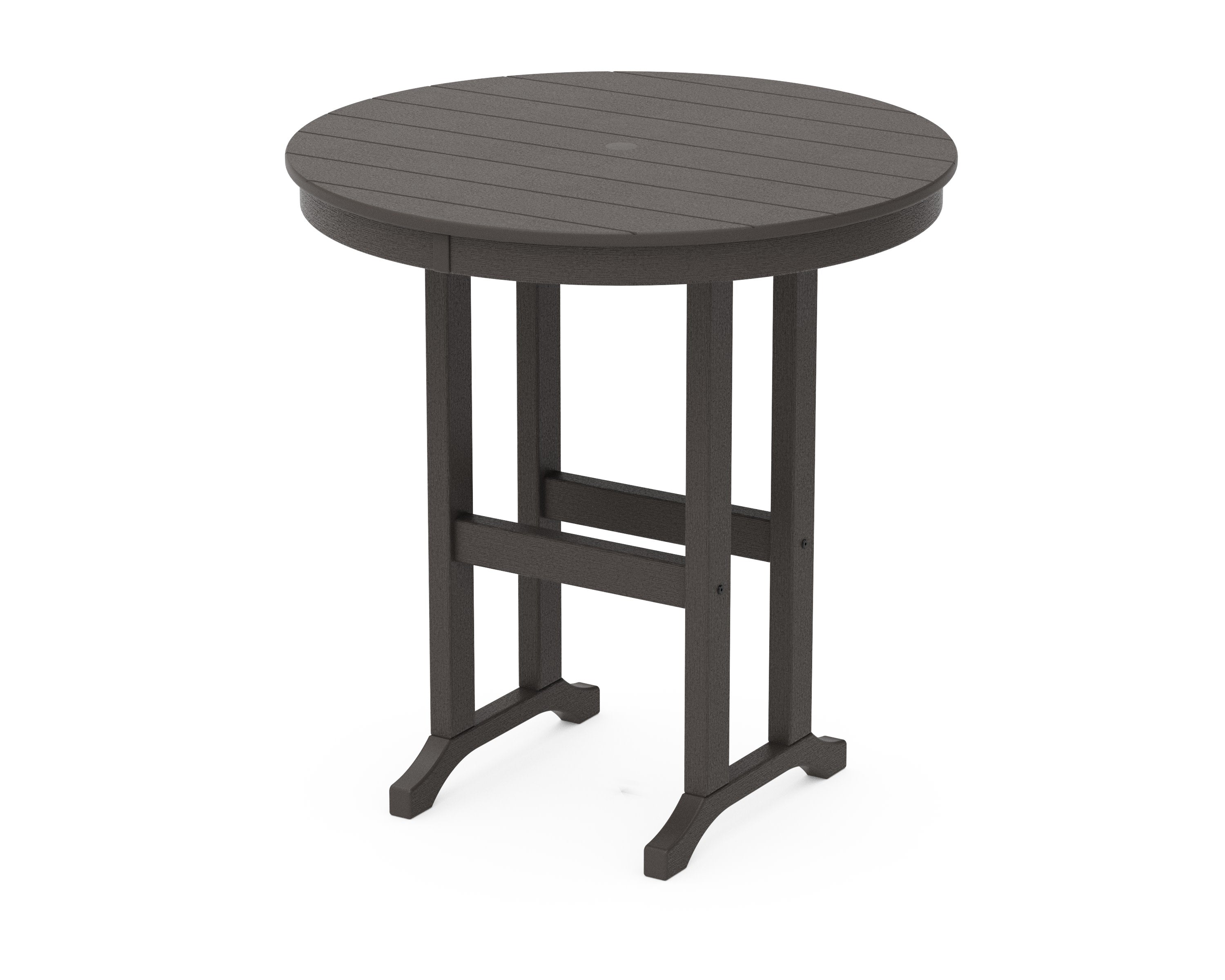 36" Round Farmhouse Counter Table in Vintage Coffee