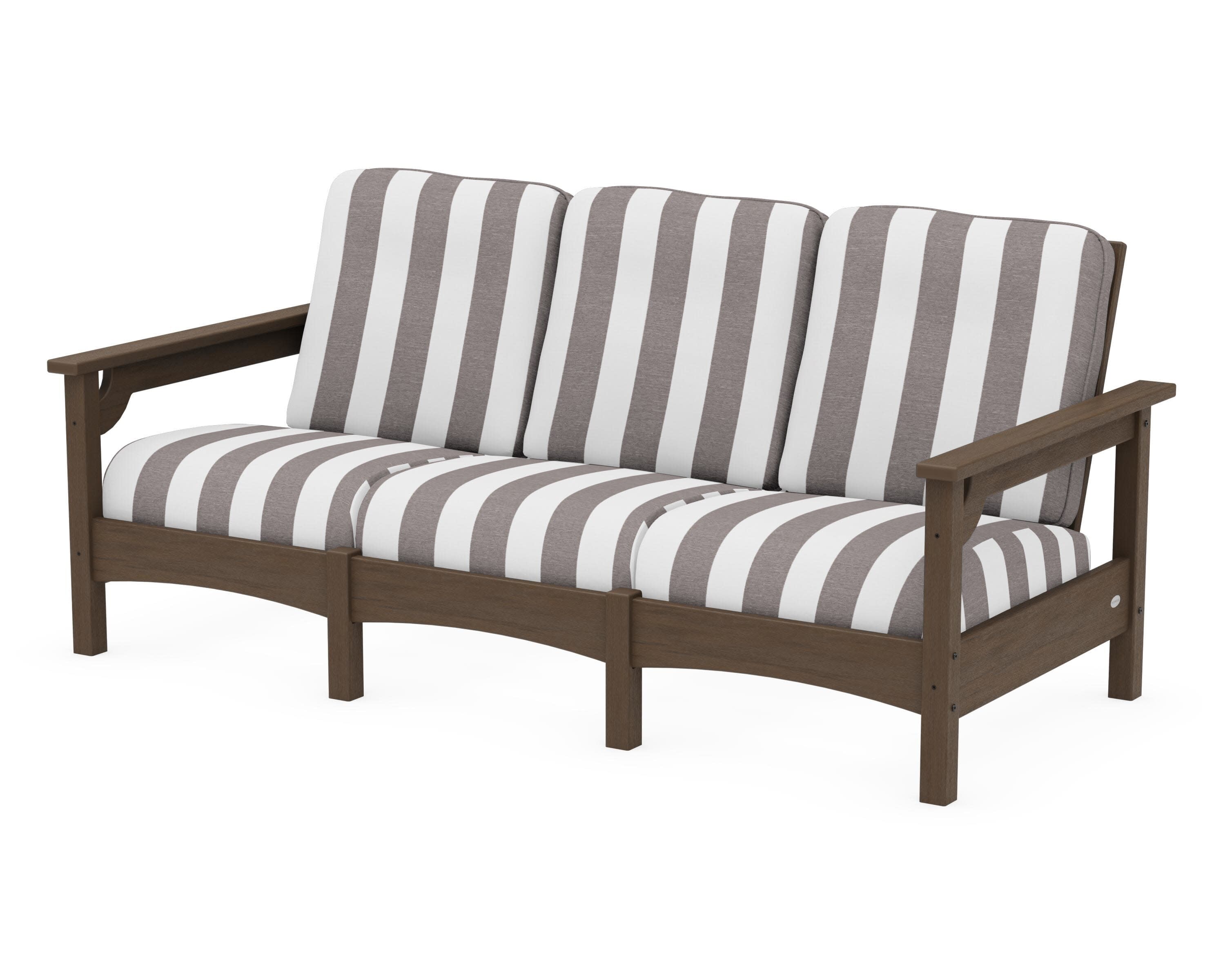 Club Sofa in Kona / Cabana Stripe Grey Mist