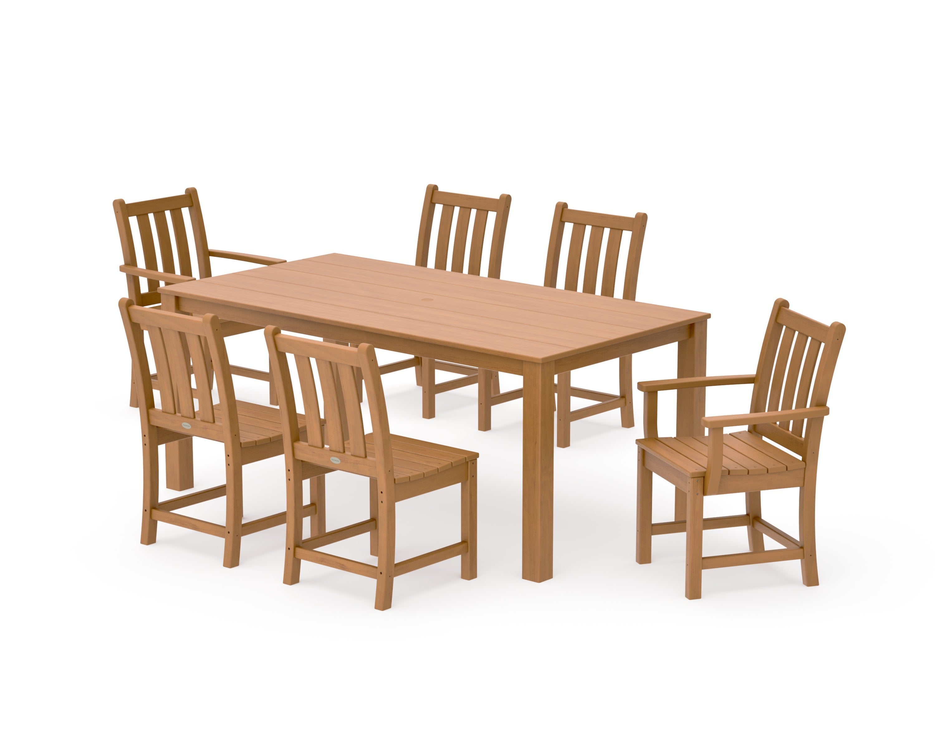 Traditional Garden 7-Piece Parsons Dining Set in Natural