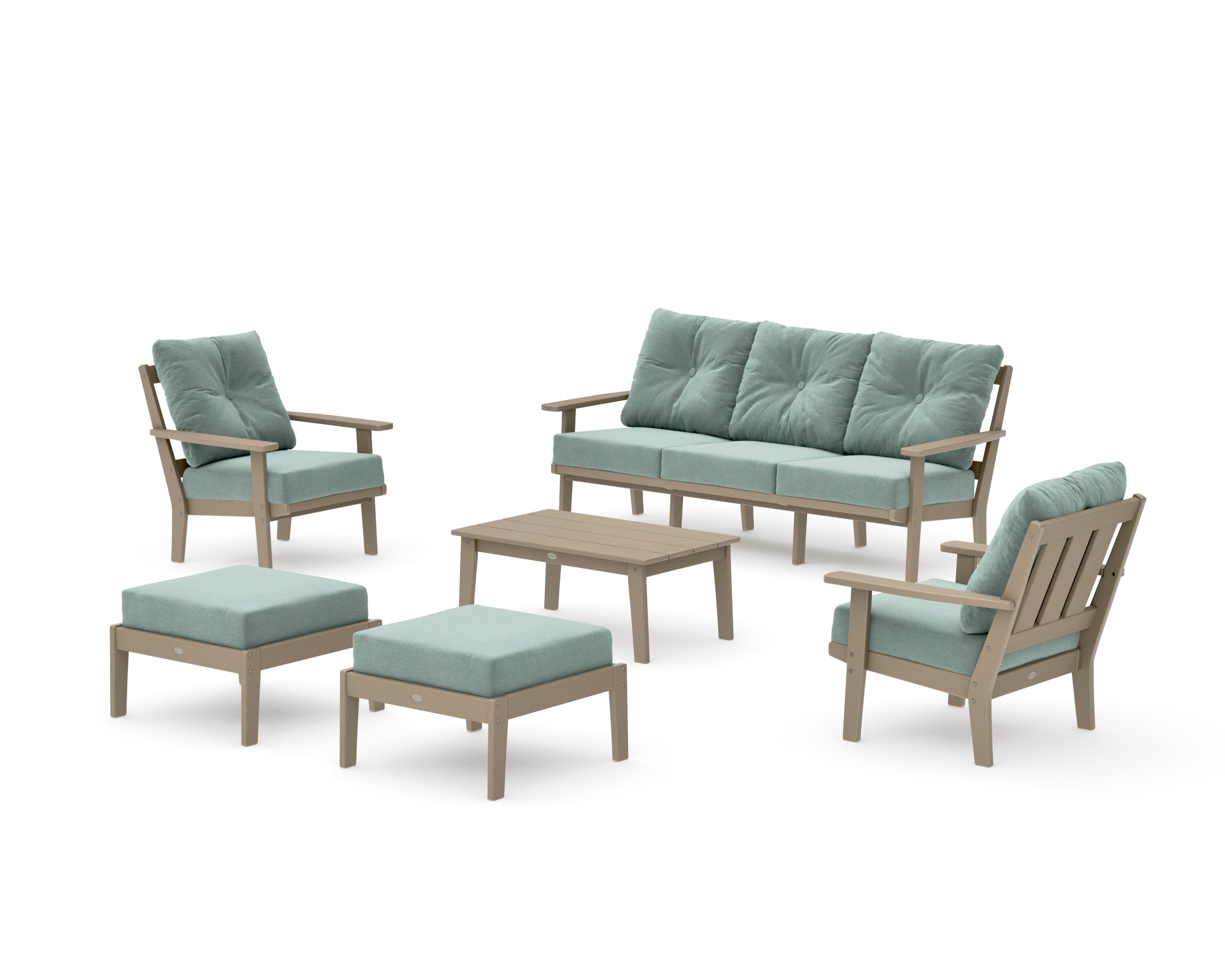 Oxford 6-Piece Lounge Sofa Set in Vintage Sahara / Glacier Spa