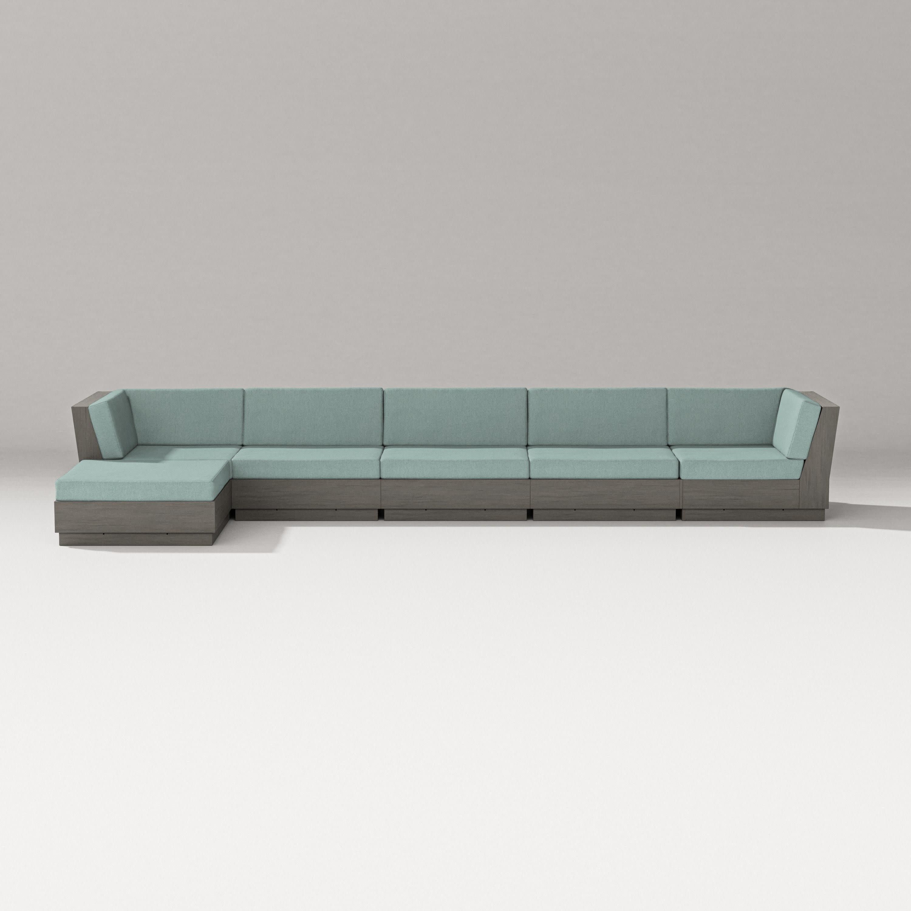 Elevate 6-Piece Chaise Sectional in Driftwood / Glacier Spa