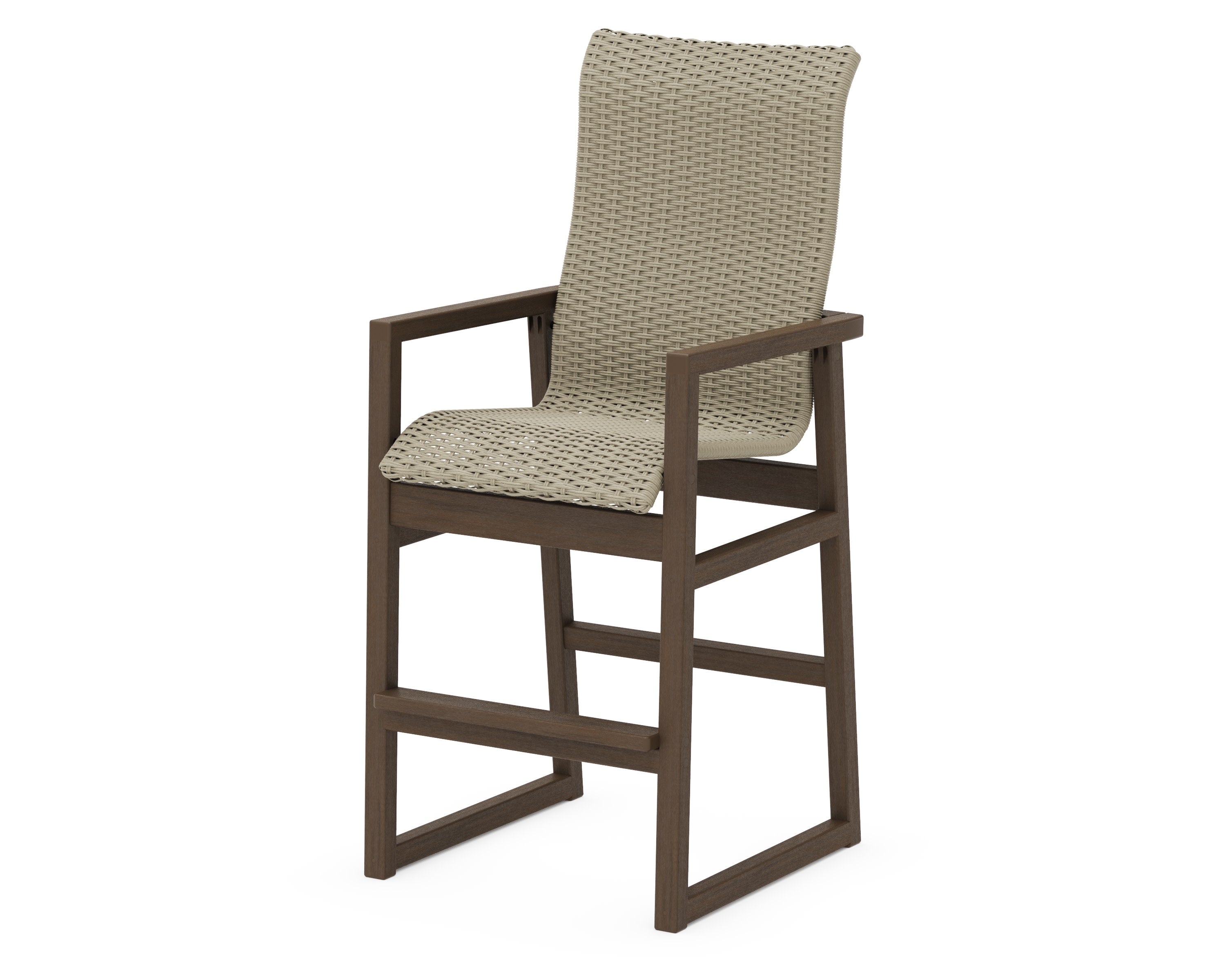 EDGE Woven High-Back Bar Arm Chair in Kona / Dune Grass