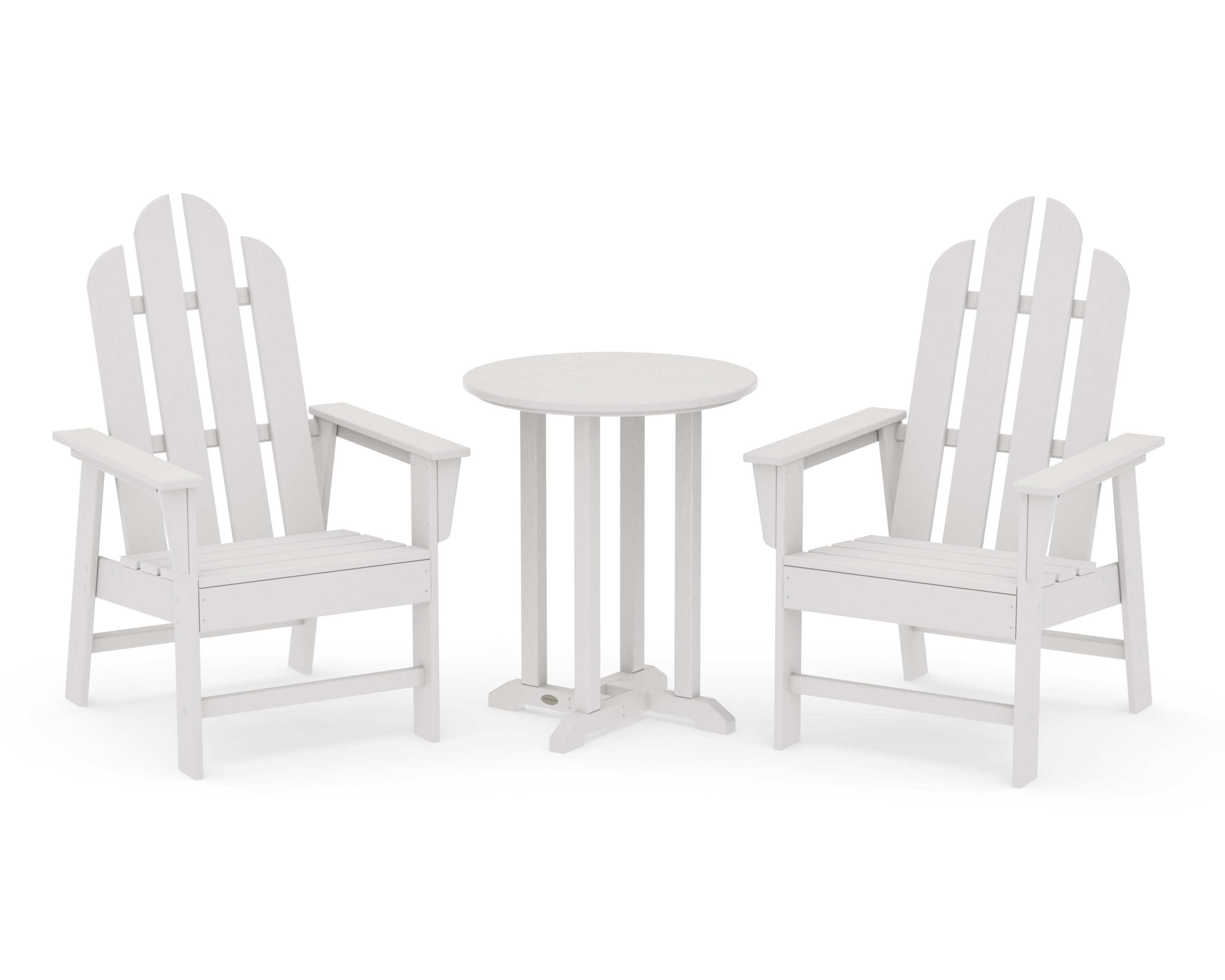 Long Island 3-Piece Round Bistro Dining Set in Vintage White