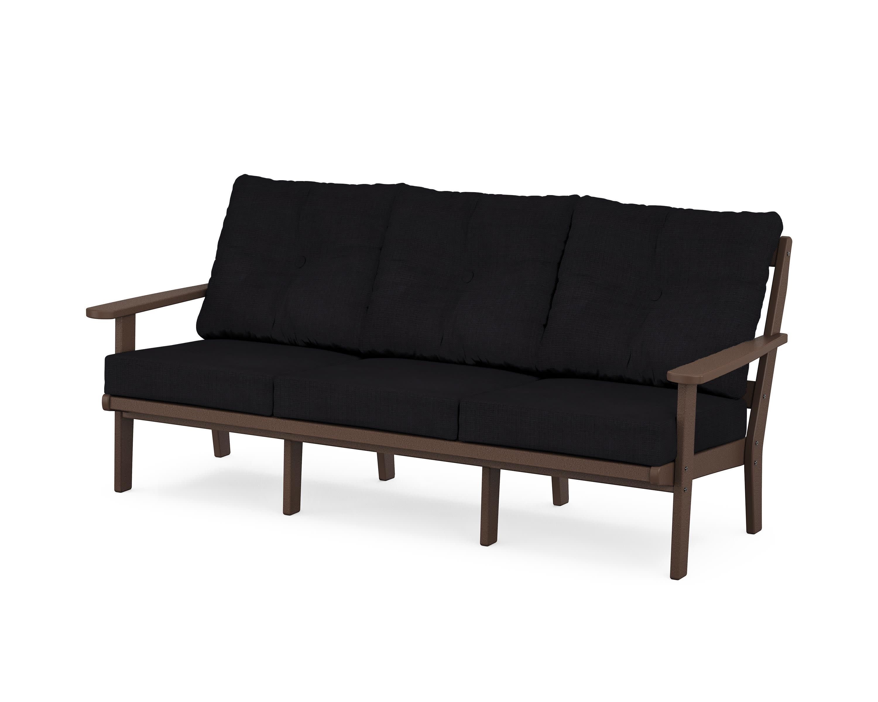 Mission Deep Seating Sofa in Mahogany / Midnight Linen