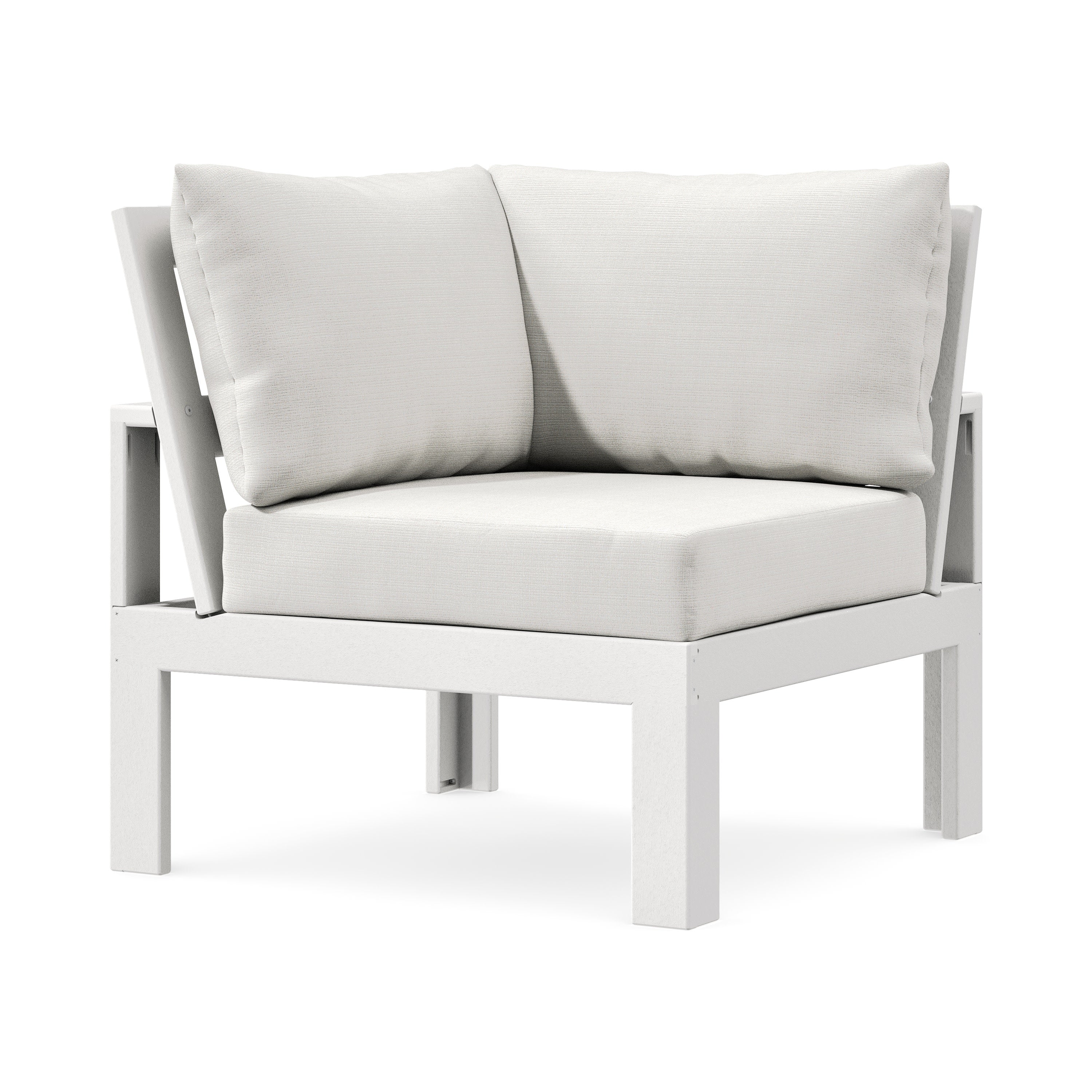 Modular Corner Chair in White / Natural Linen