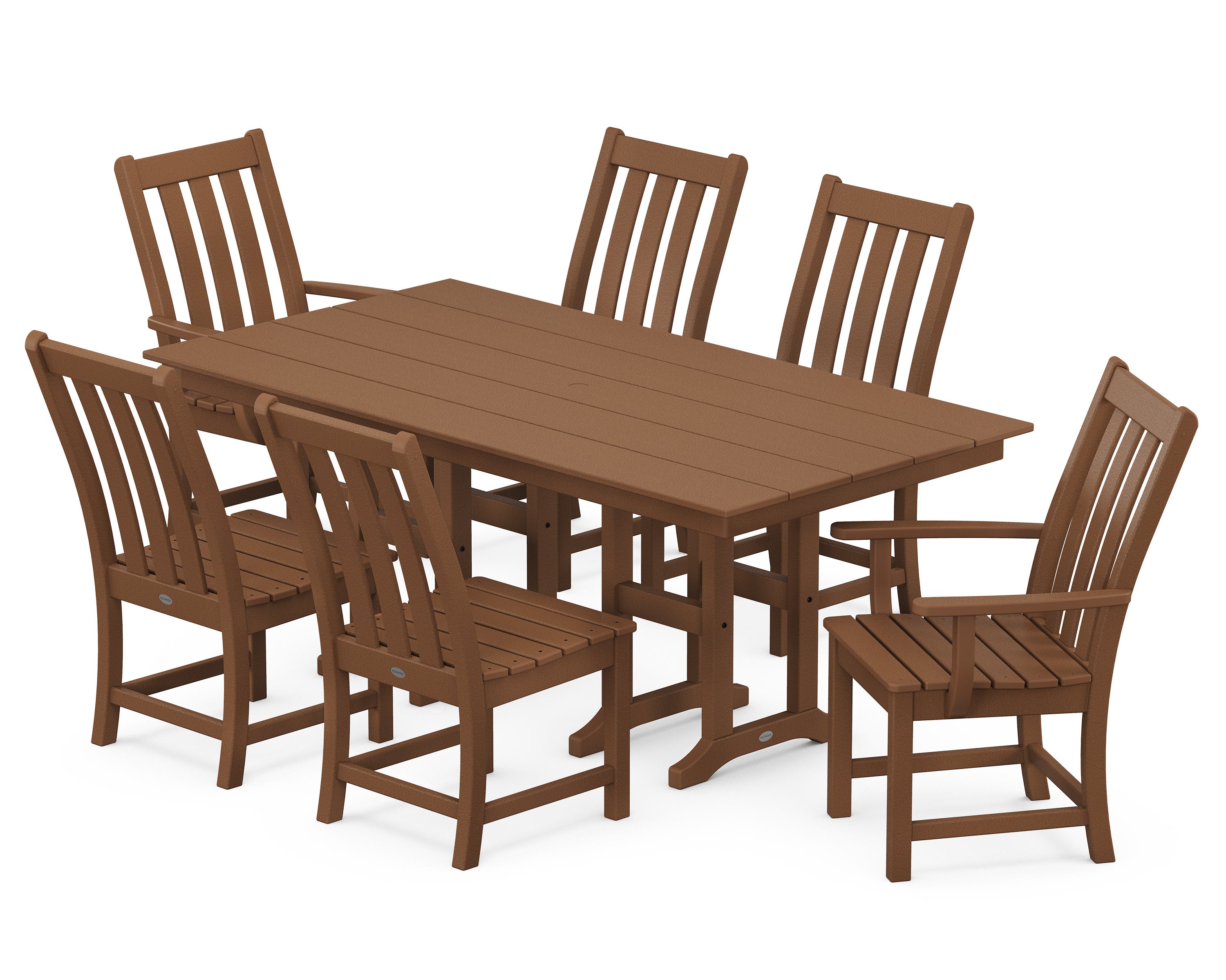 Vineyard 7-Piece Farmhouse Dining Set in Teak