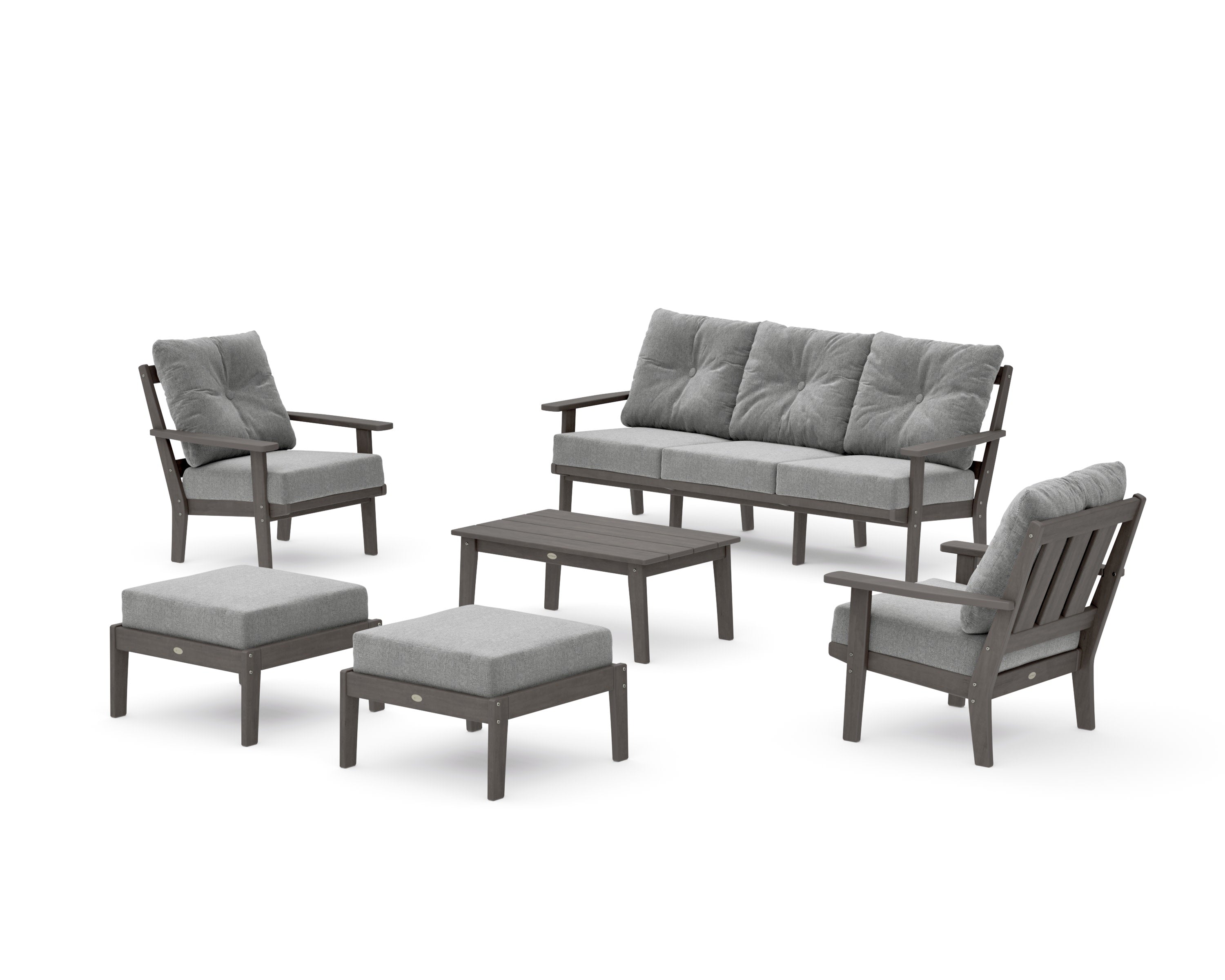 Oxford 6-Piece Lounge Sofa Set in Driftwood / Grey Mist