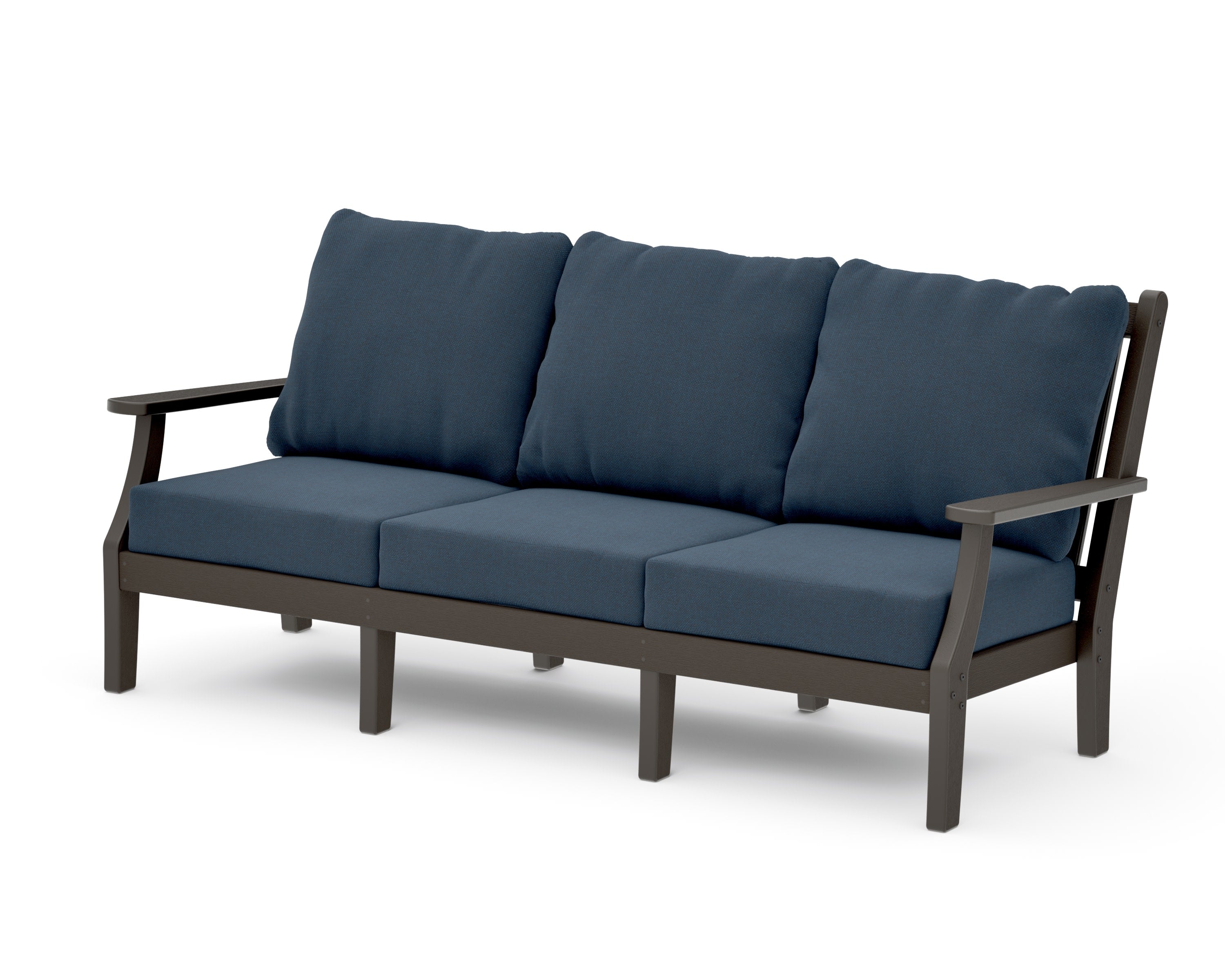 Wovendale Deep Seating Sofa in Vintage Coffee / Marine Indigo