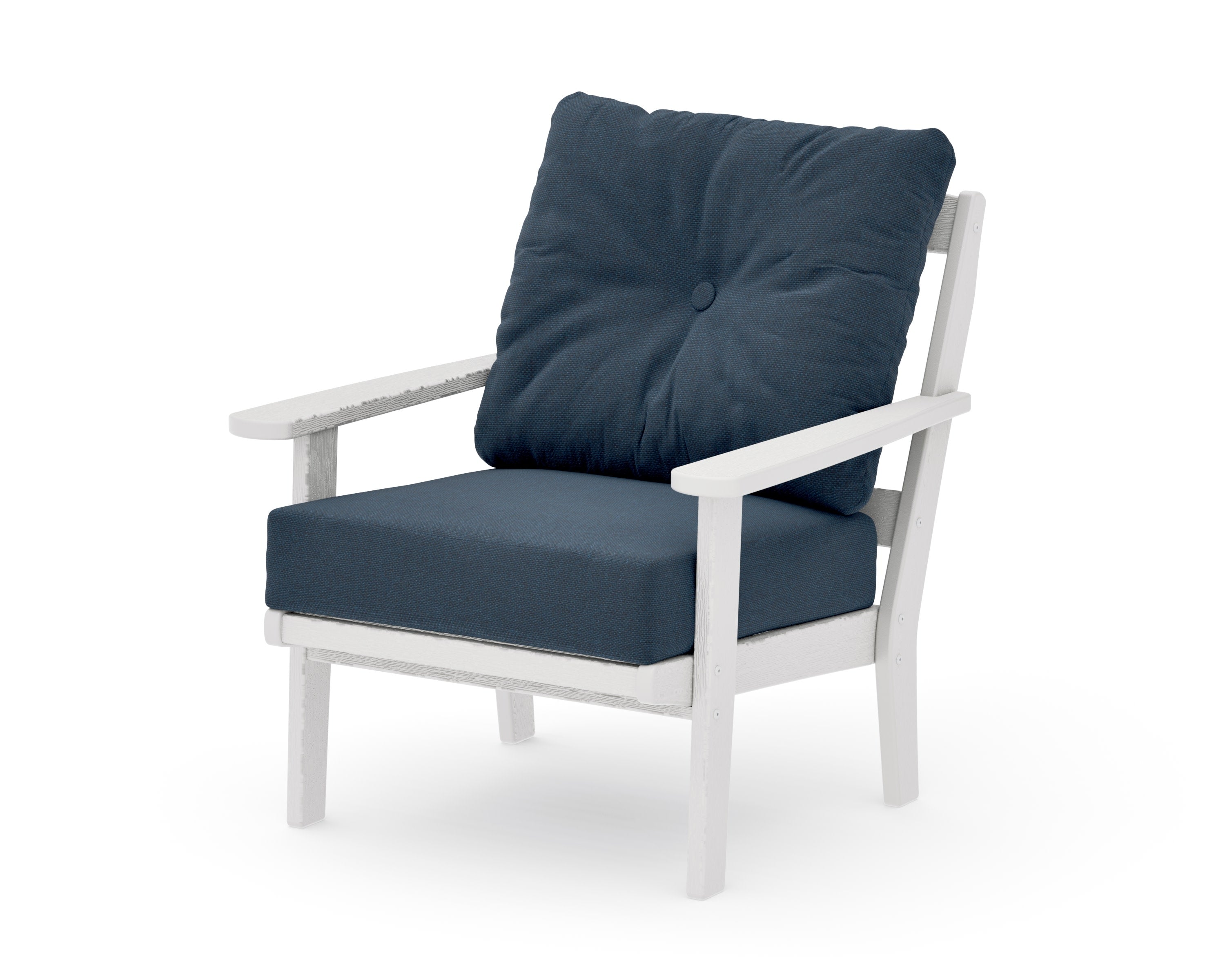 Mission Deep Seating Chair in Vintage White / Marine Indigo