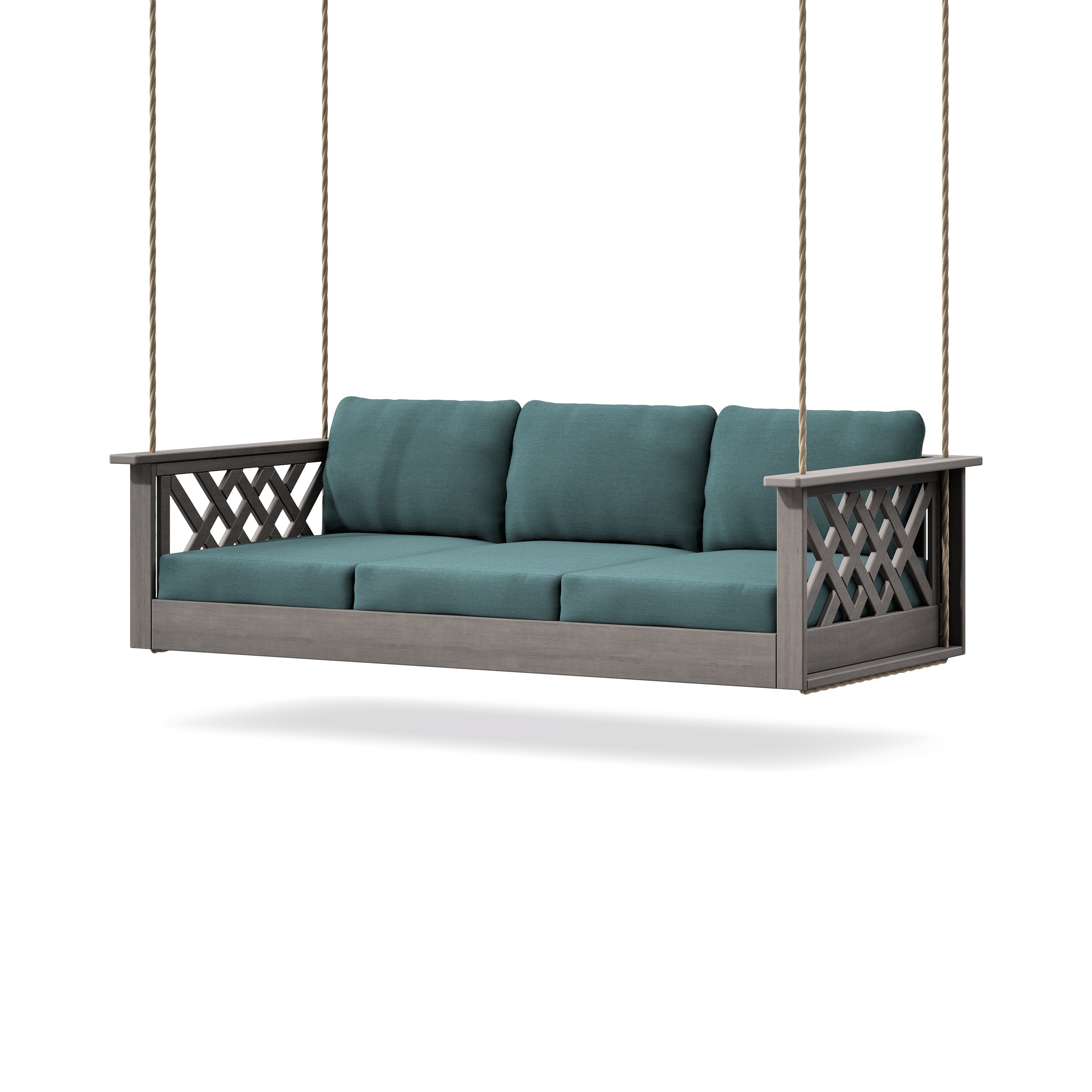 Wovendale Daybed Swing in Driftwood / Ocean Teal