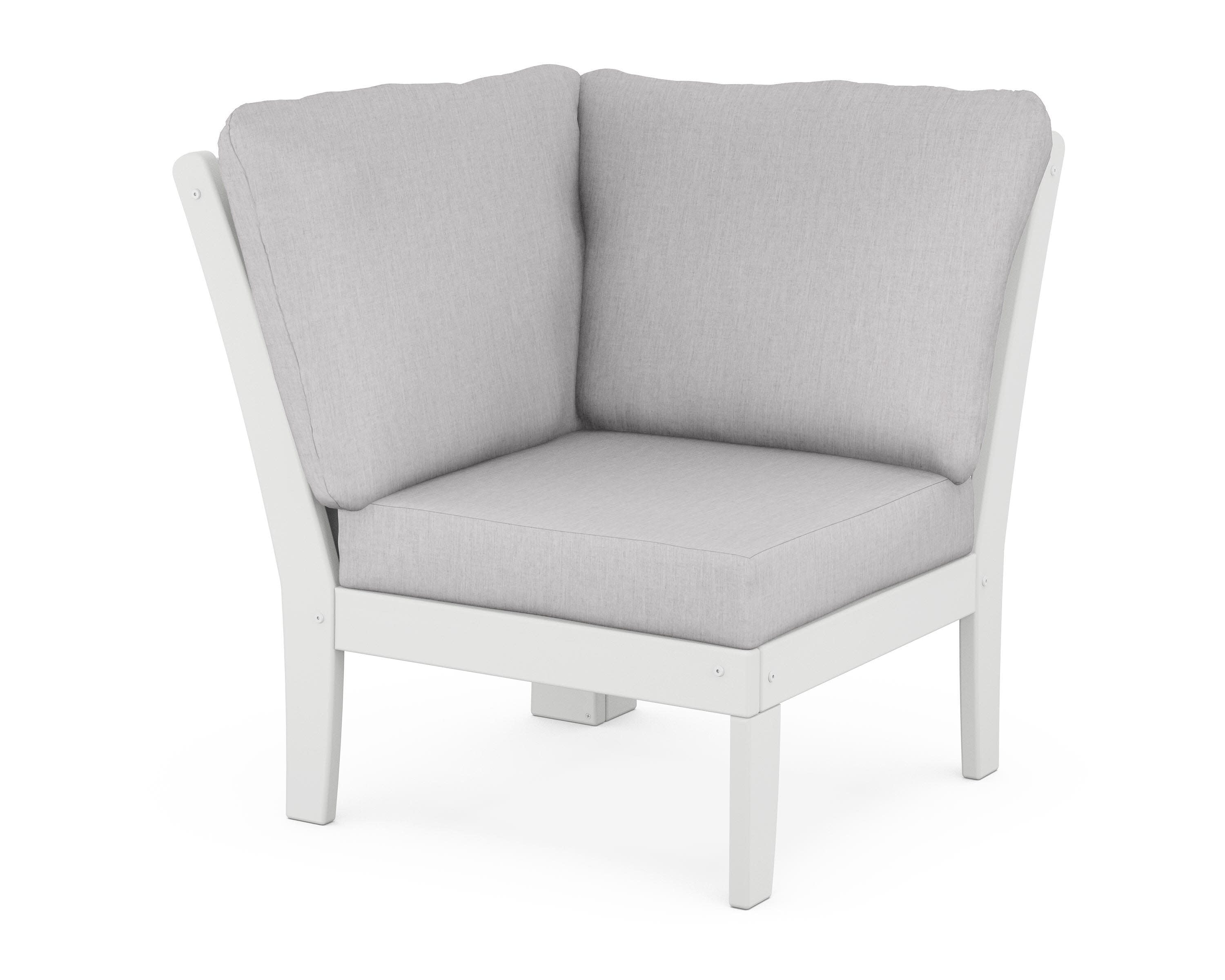 Braxton Modular Corner Chair in White / Granite