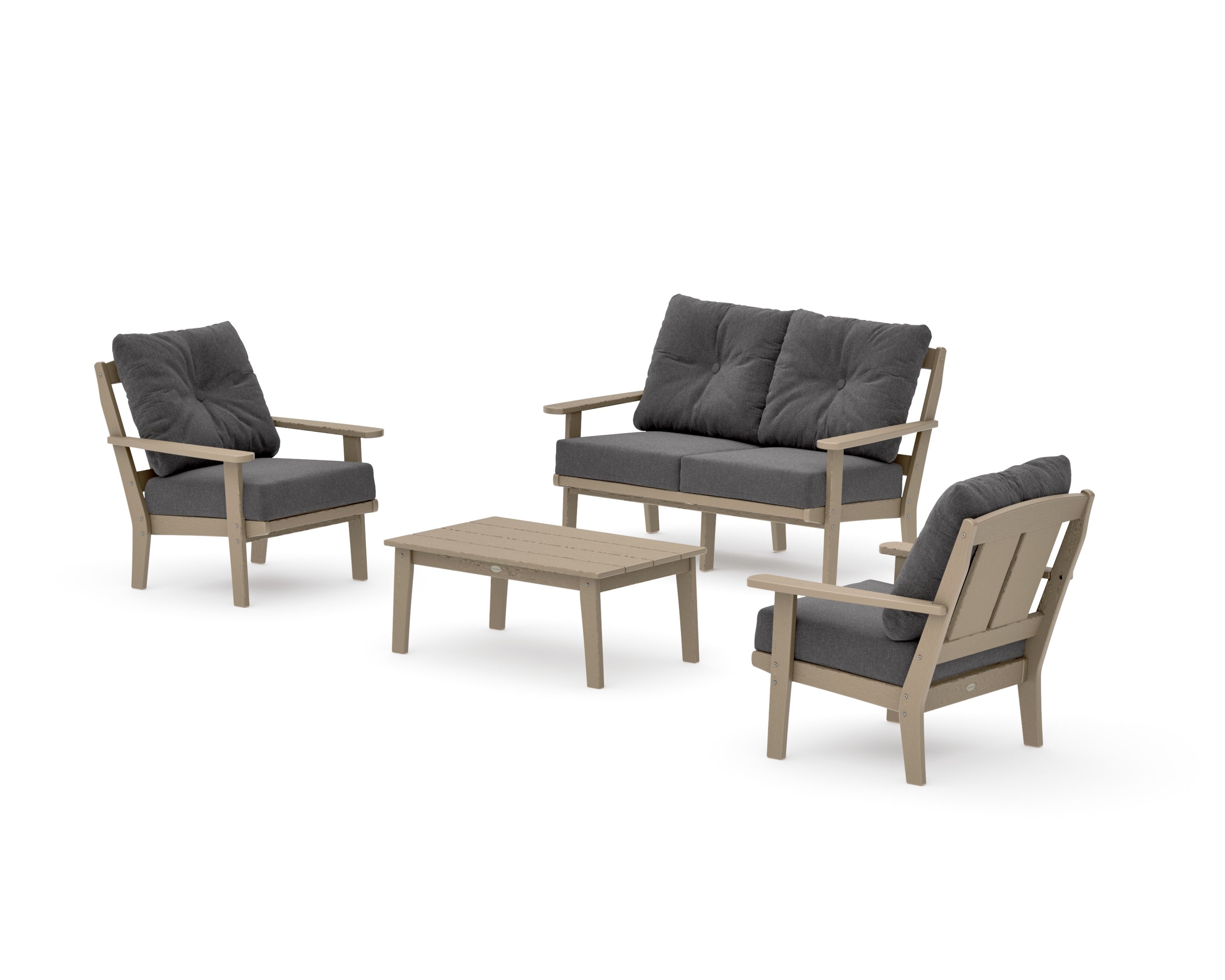 Mission 4-Piece Deep Seating Set with Loveseat in Vintage Sahara / Ash Charcoal