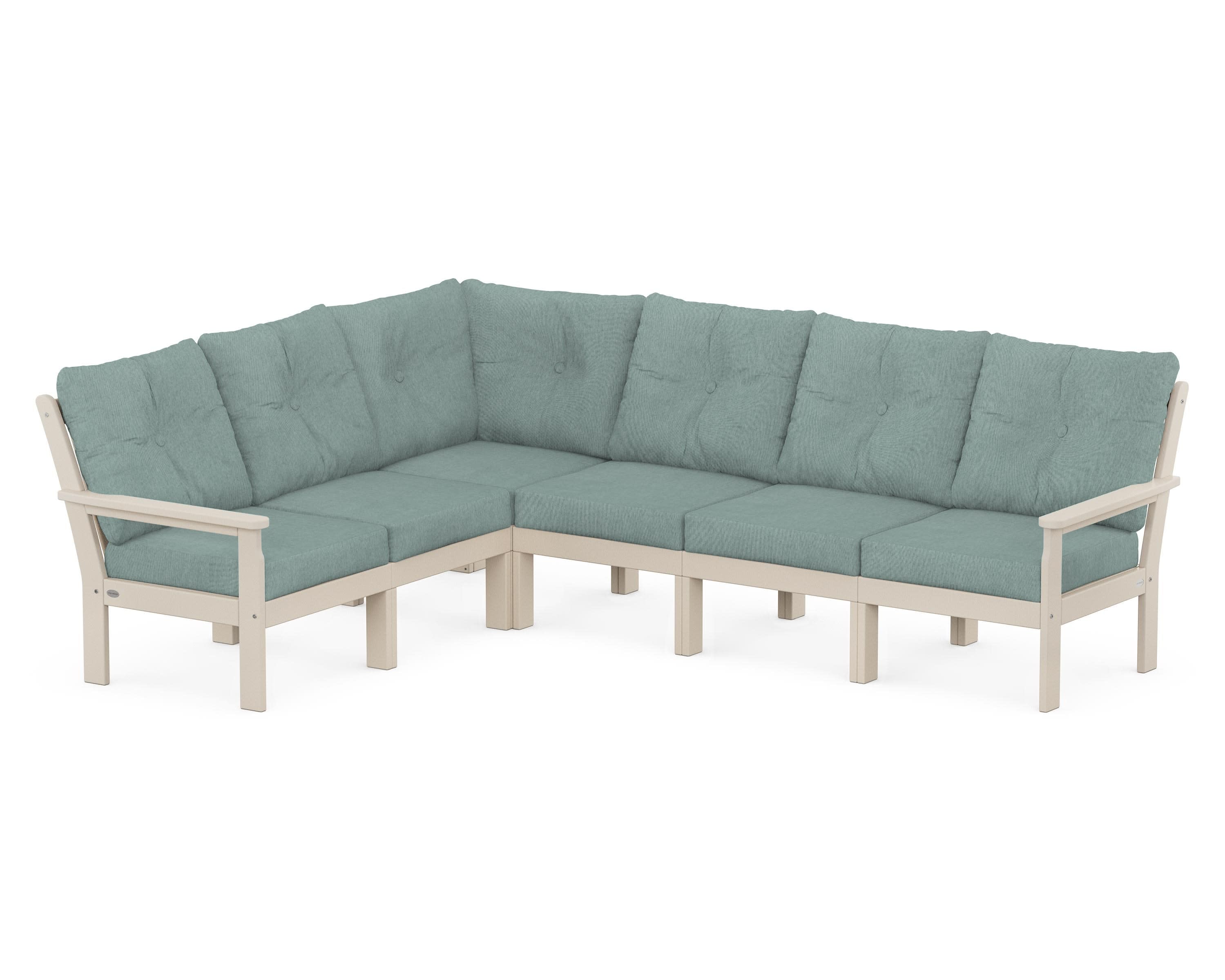 Vineyard 6-Piece Sectional in Sand / Glacier Spa