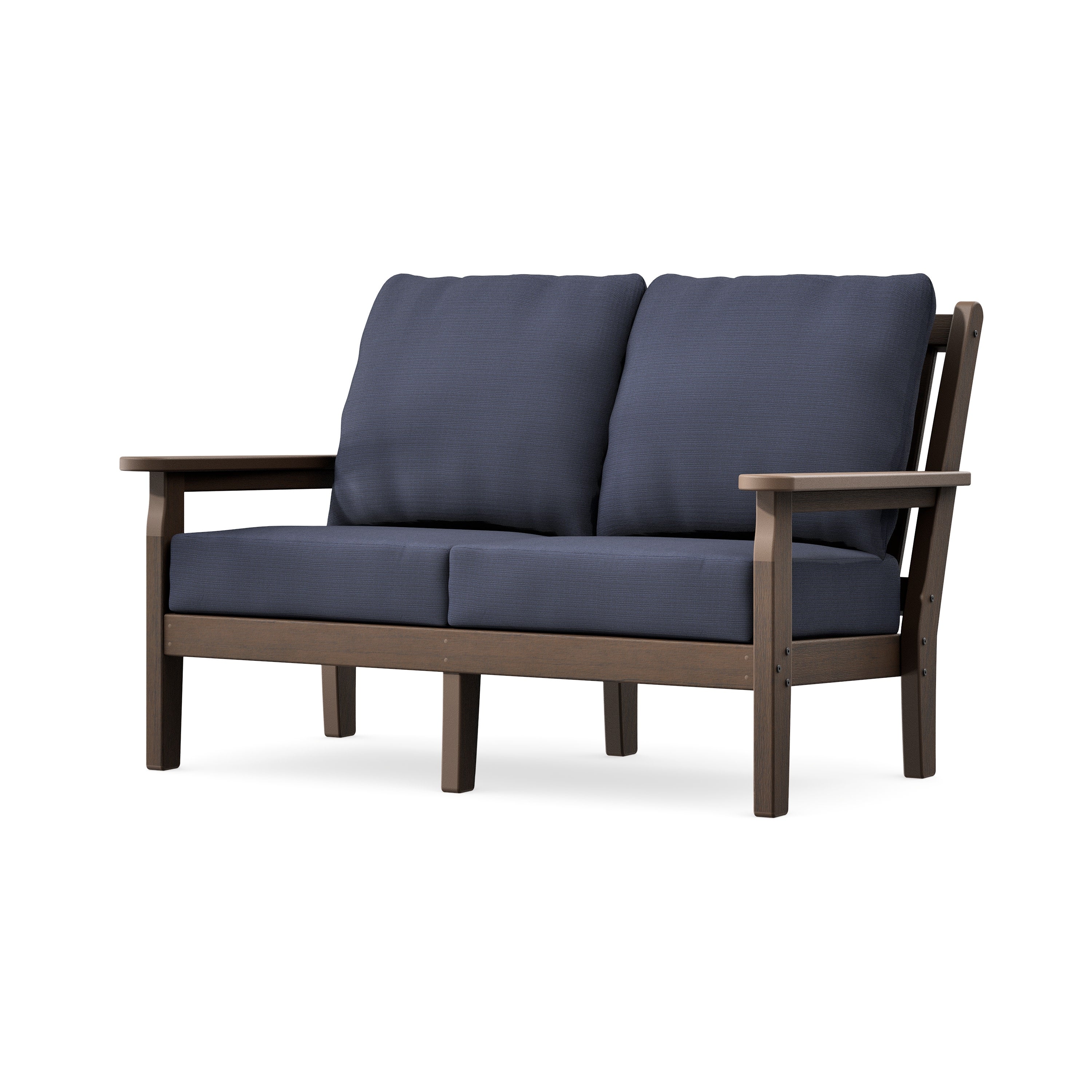 Chippendale Deep Seating Loveseat in Kona / Navy Linen