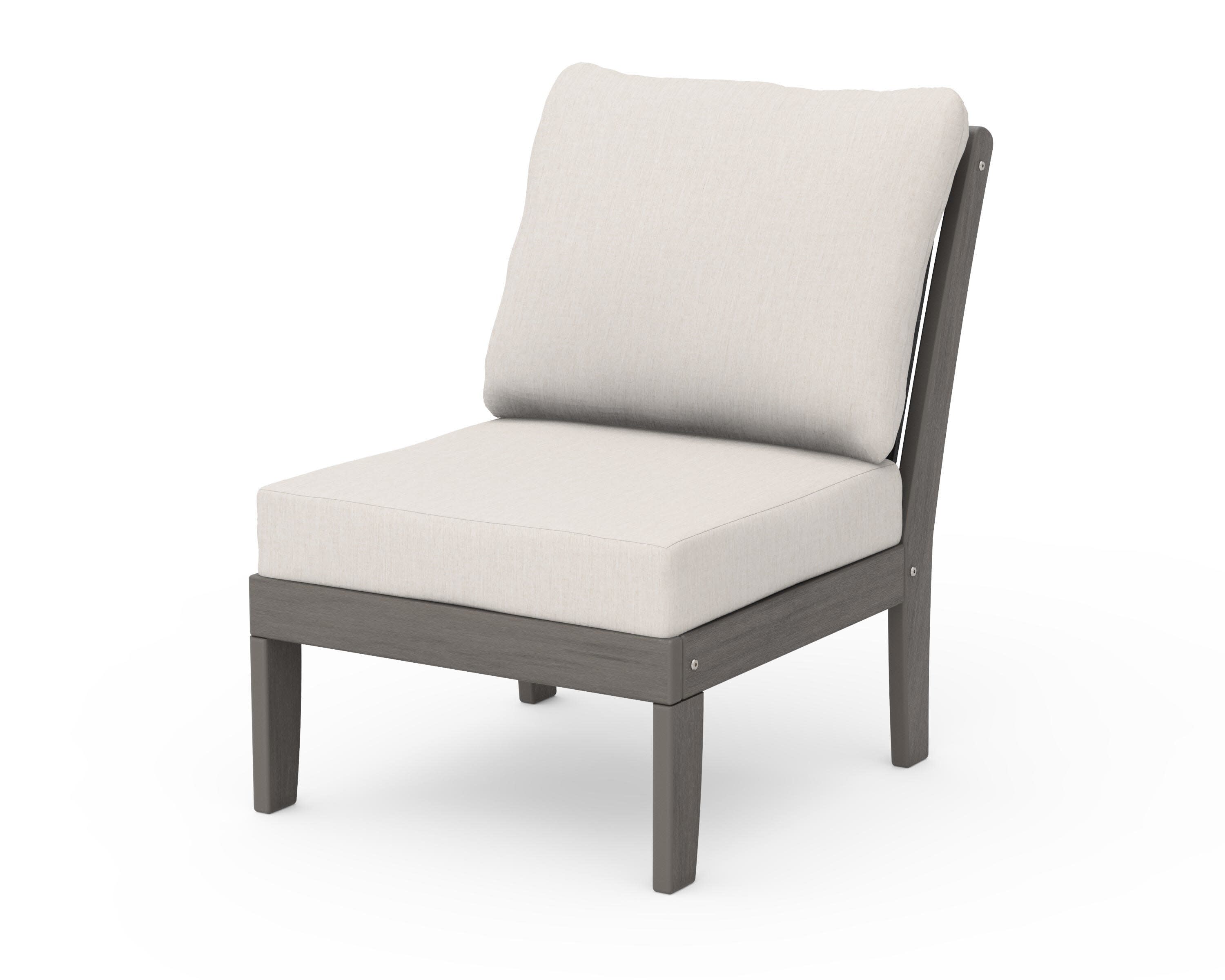 Braxton Modular Armless Chair in Driftwood / Cast Ash