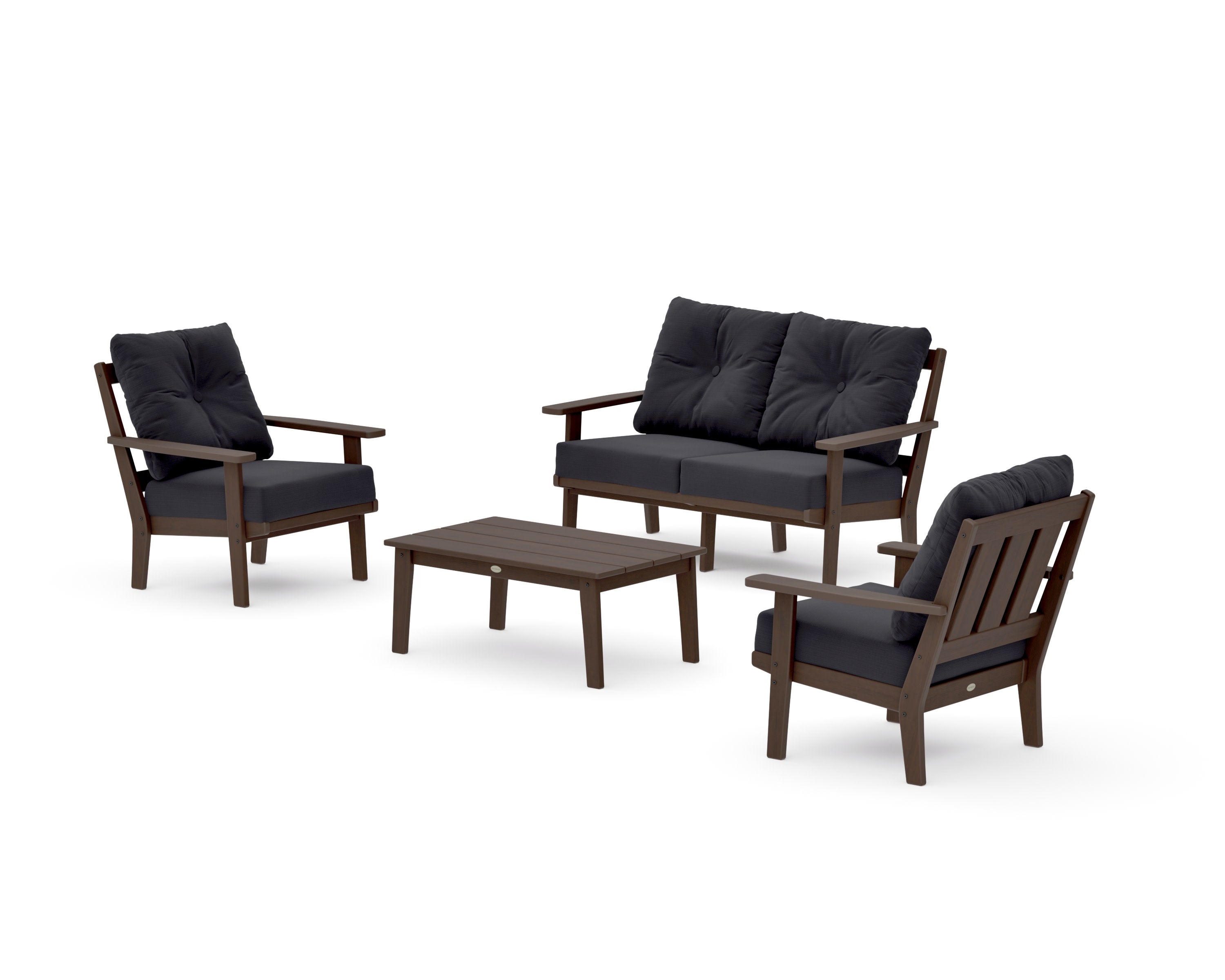 Oxford 4-Piece Deep Seating Set with Loveseat in Kona / Midnight Linen