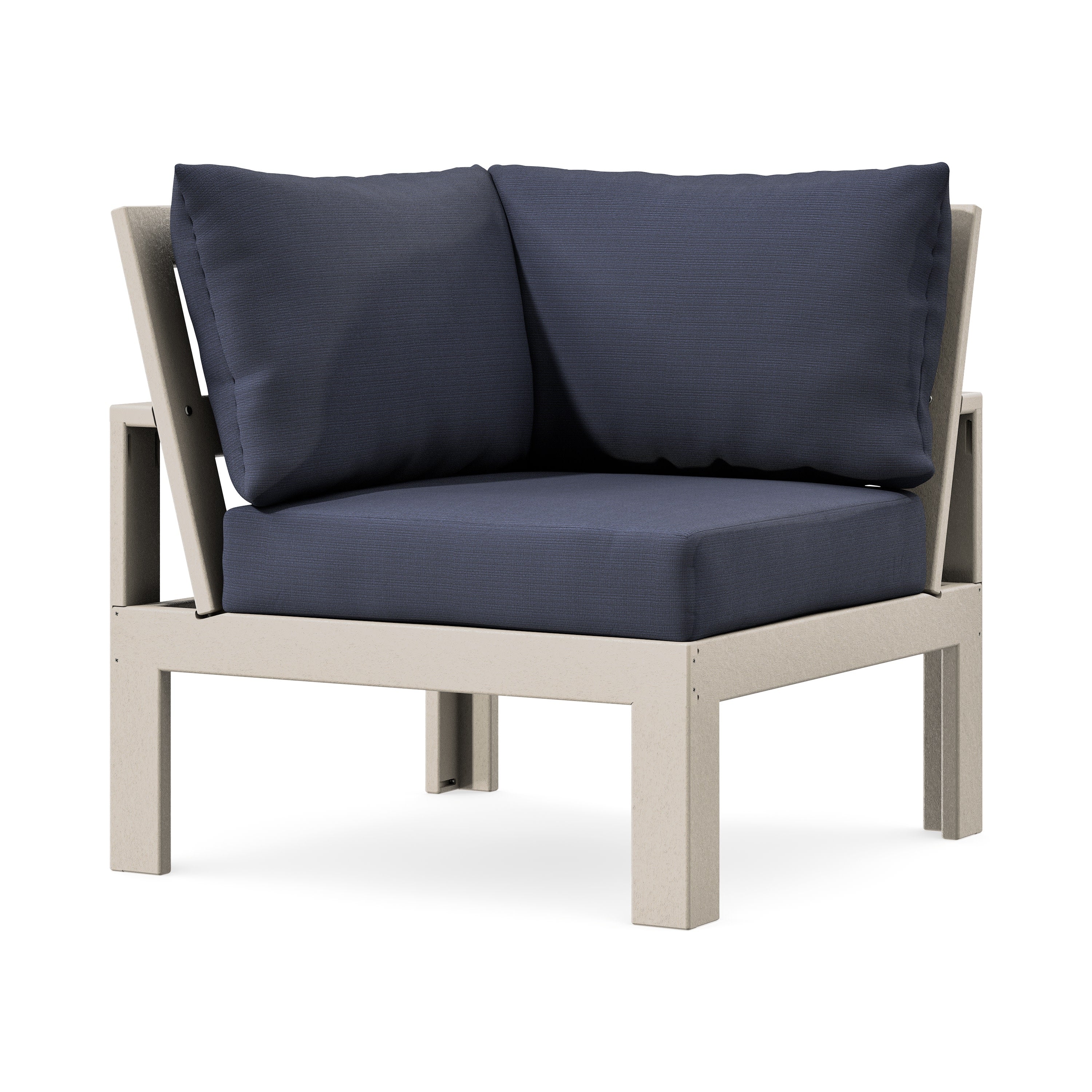Modular Corner Chair in Sand / Navy Linen