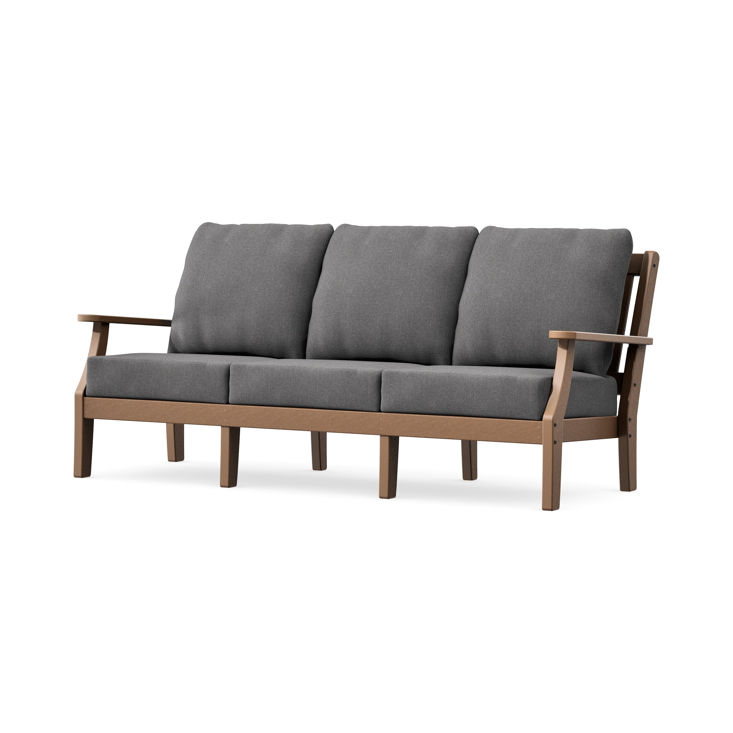 Chinoiserie Deep Seating Sofa in Teak / Ash Charcoal