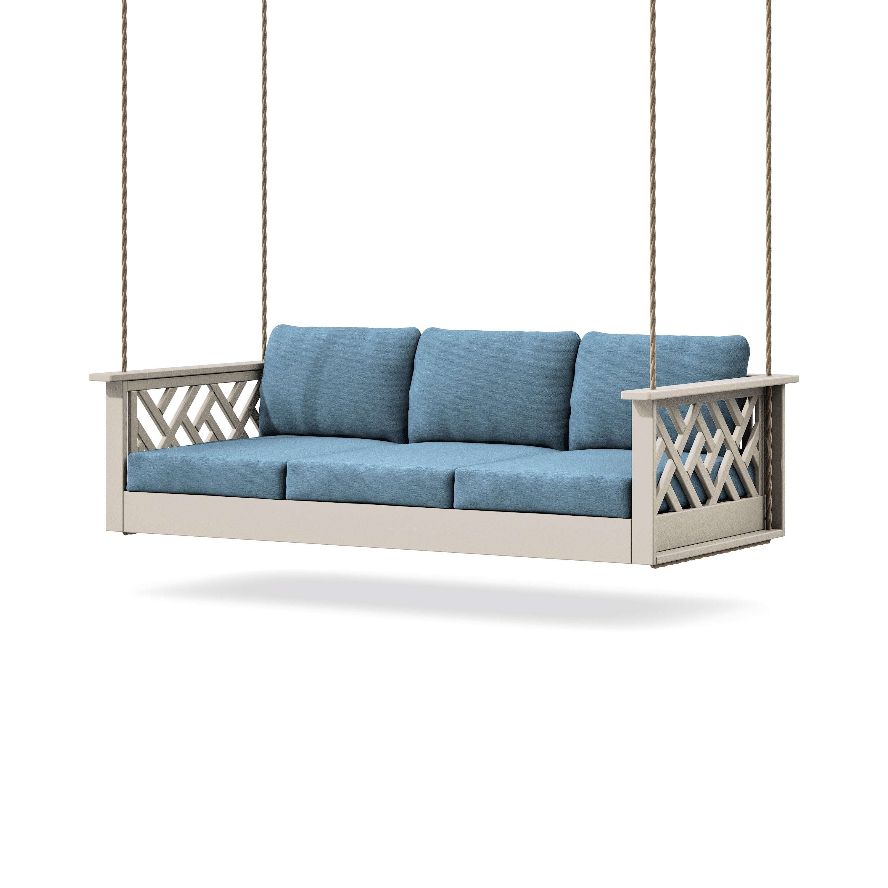 Chippendale Daybed Swing in Sand / Sky Blue