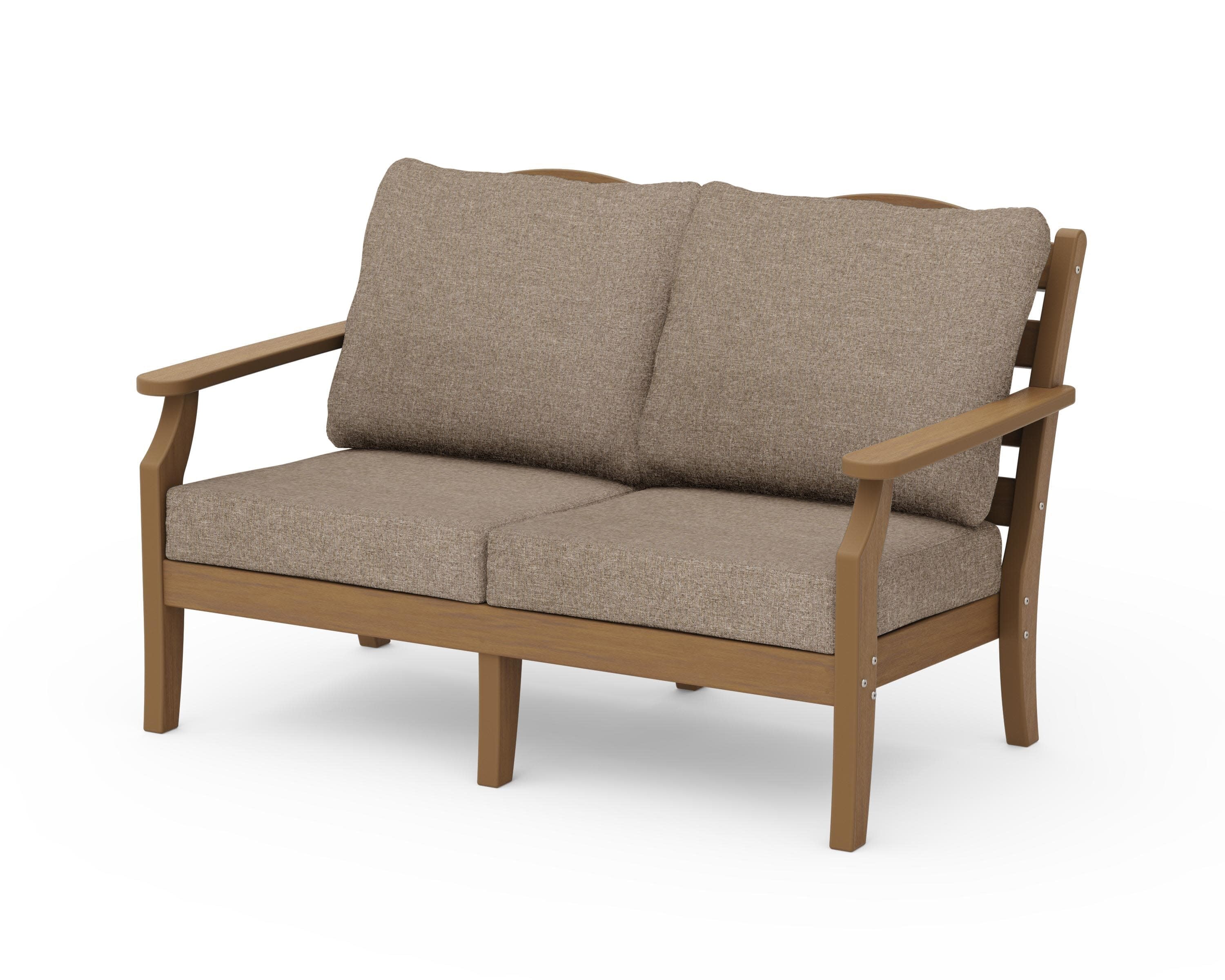Savannah Deep Seating Loveseat in Natural / Spiced Burlap