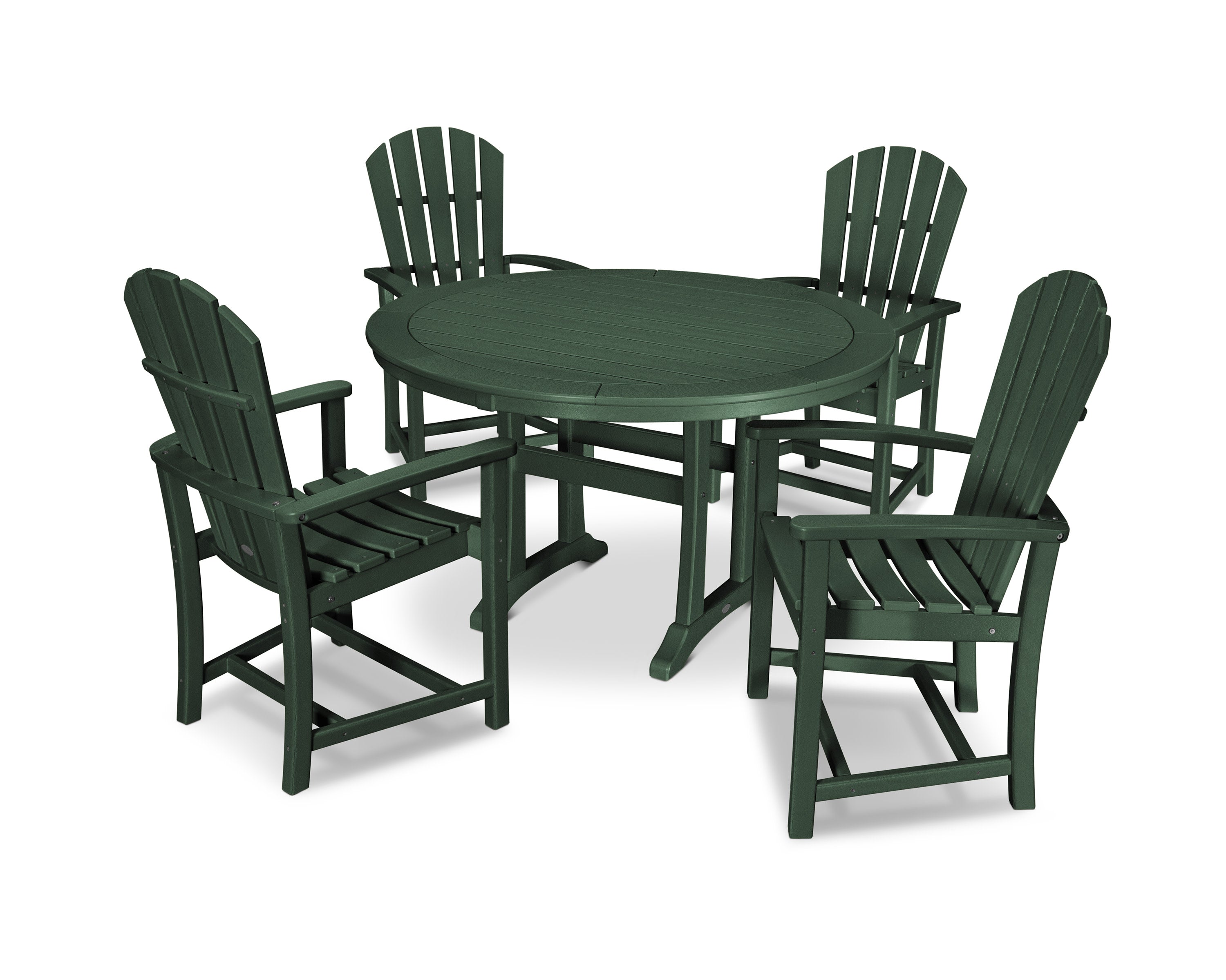 Palm Coast 5-Piece Round Dining Set in Green