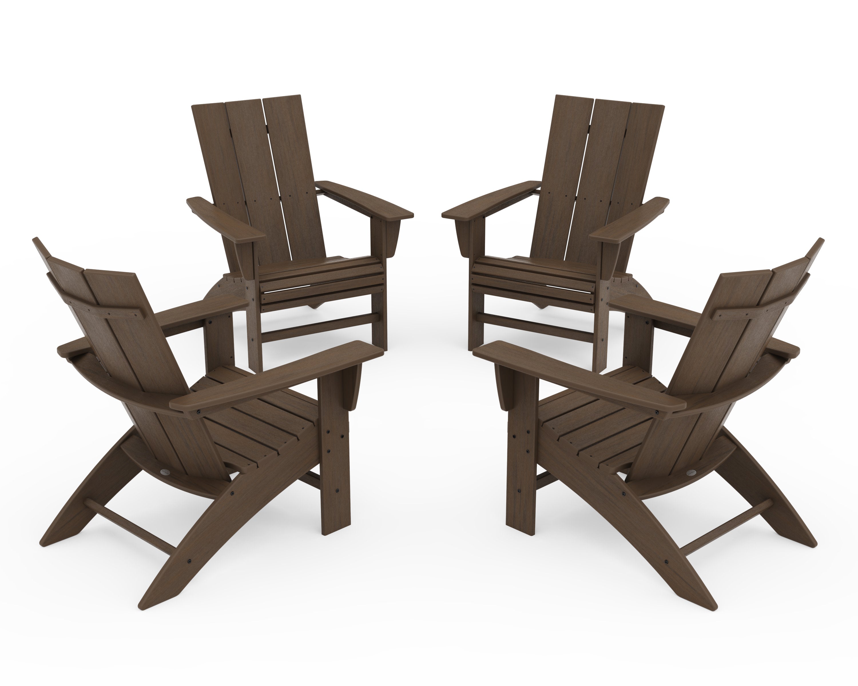 4-Piece Modern Curveback Adirondack Conversation Set in Kona