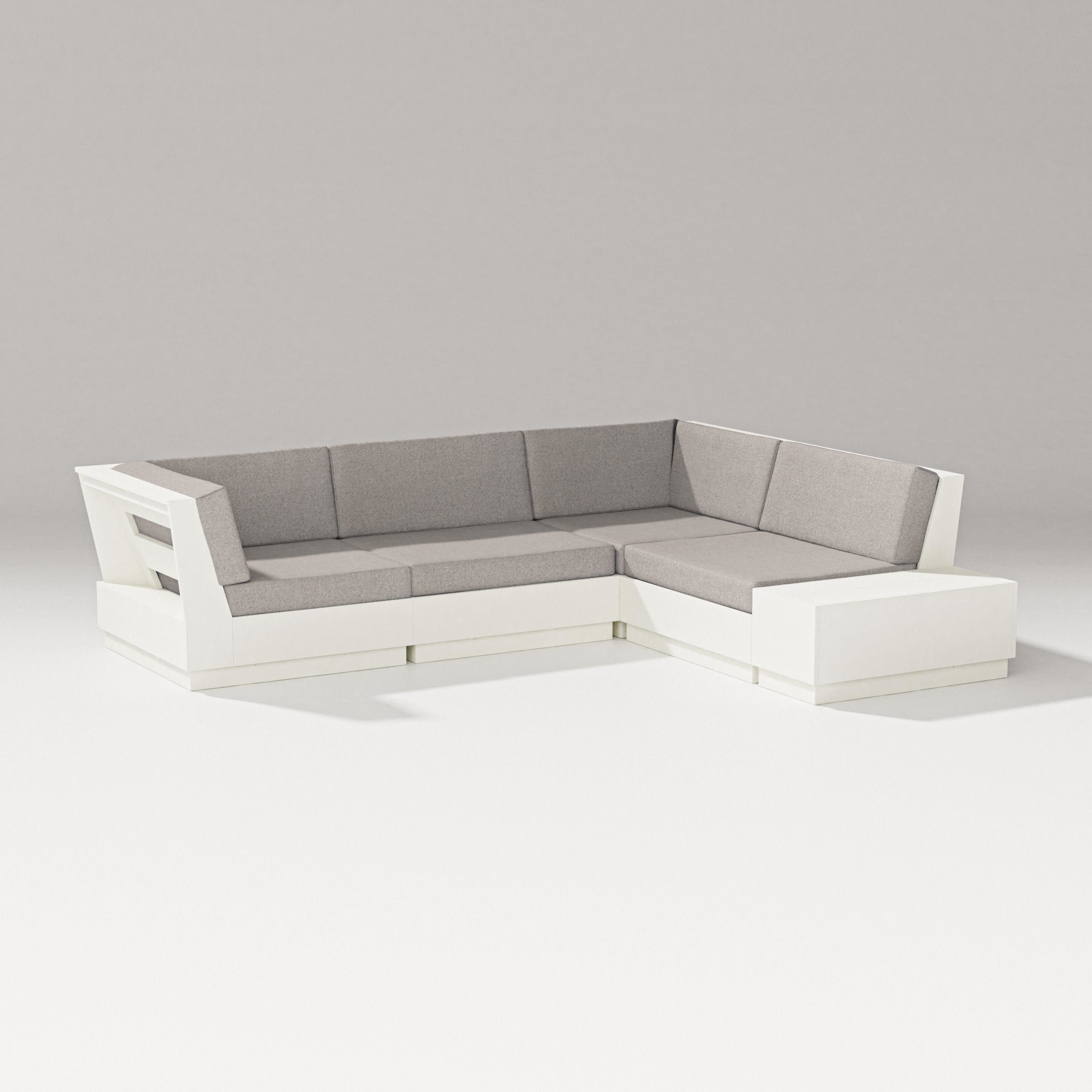 Elevate Corner Sectional in Vintage White / Weathered Tweed