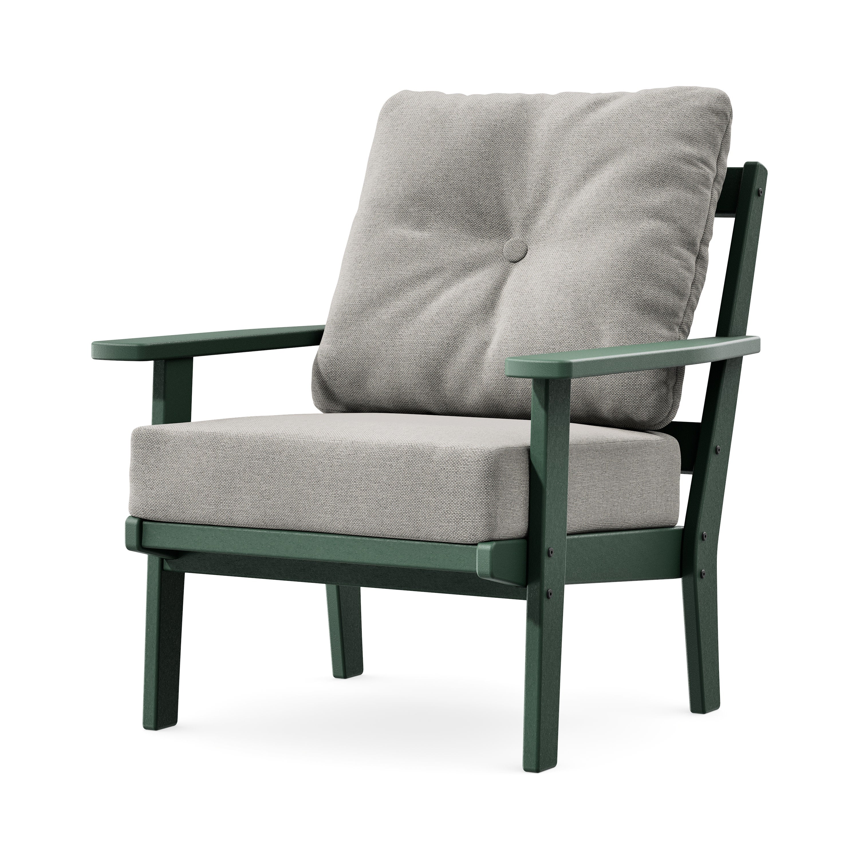 Prairie Deep Seating Chair in Green / Weathered Tweed