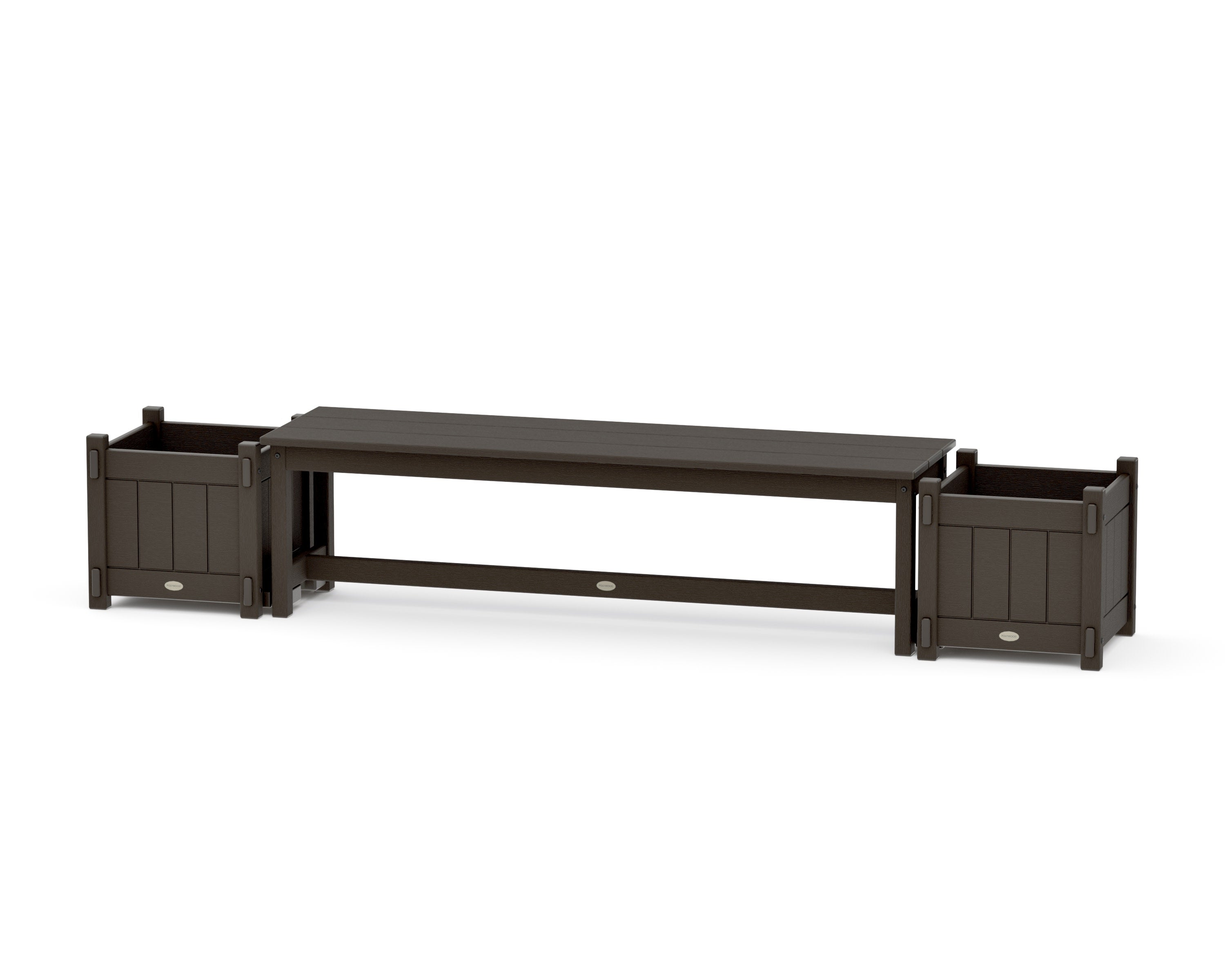 60" Vineyard Straight Planter Bench Set in Vintage Coffee