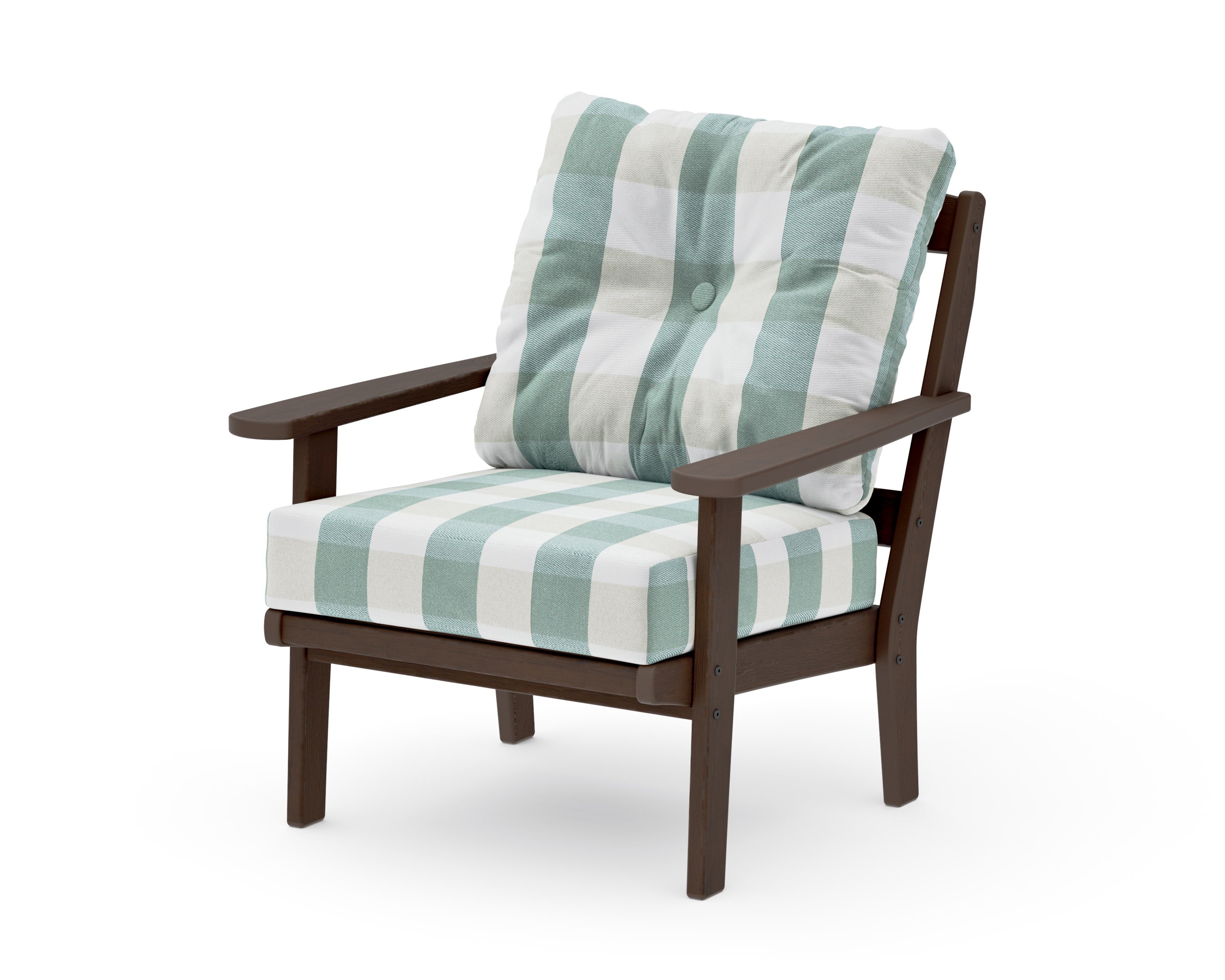 Mission Deep Seating Chair in Kona / Buffalo Plaid Glacier Spa