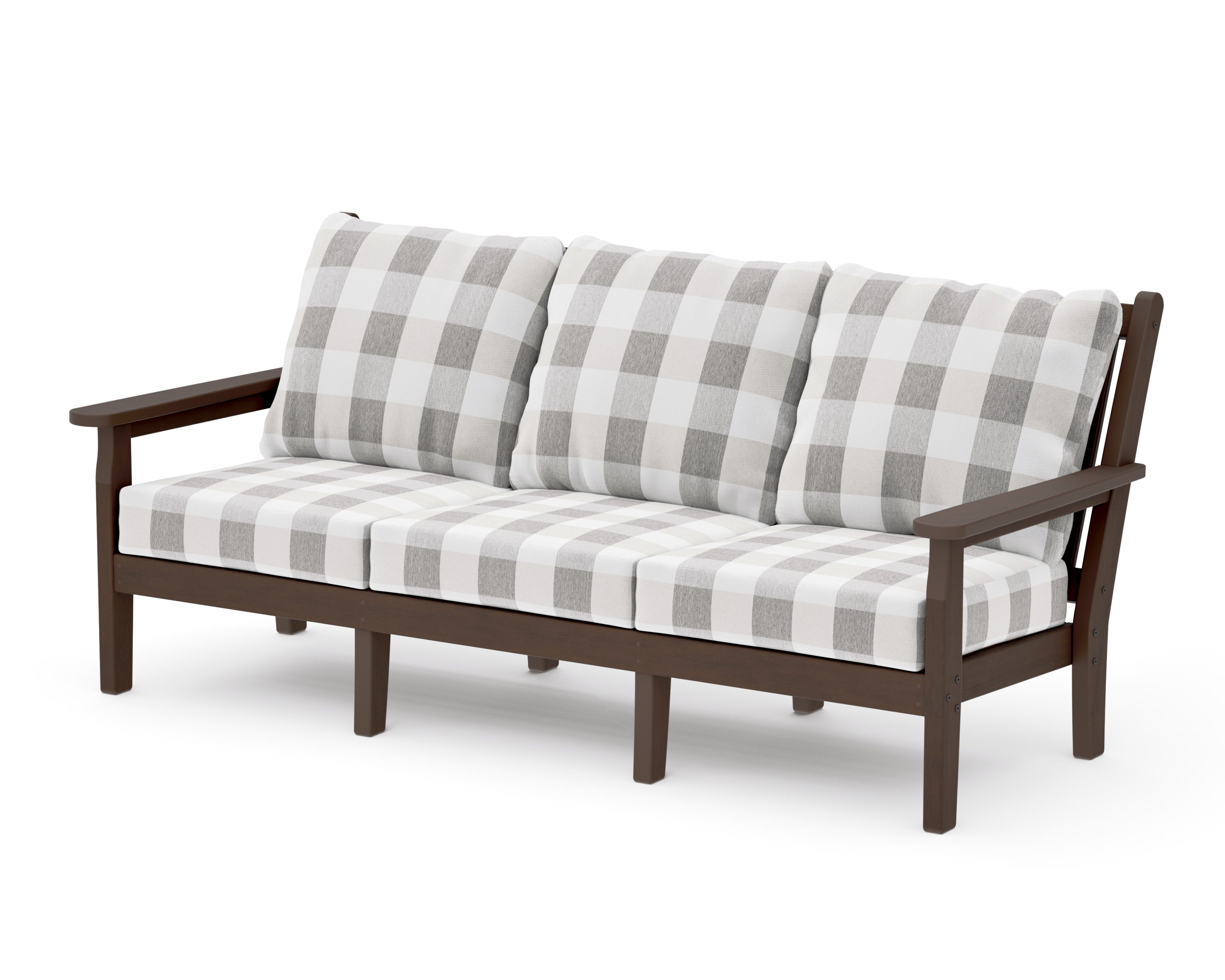 Chippendale Deep Seating Sofa in Kona / Buffalo Plaid Grey Mist