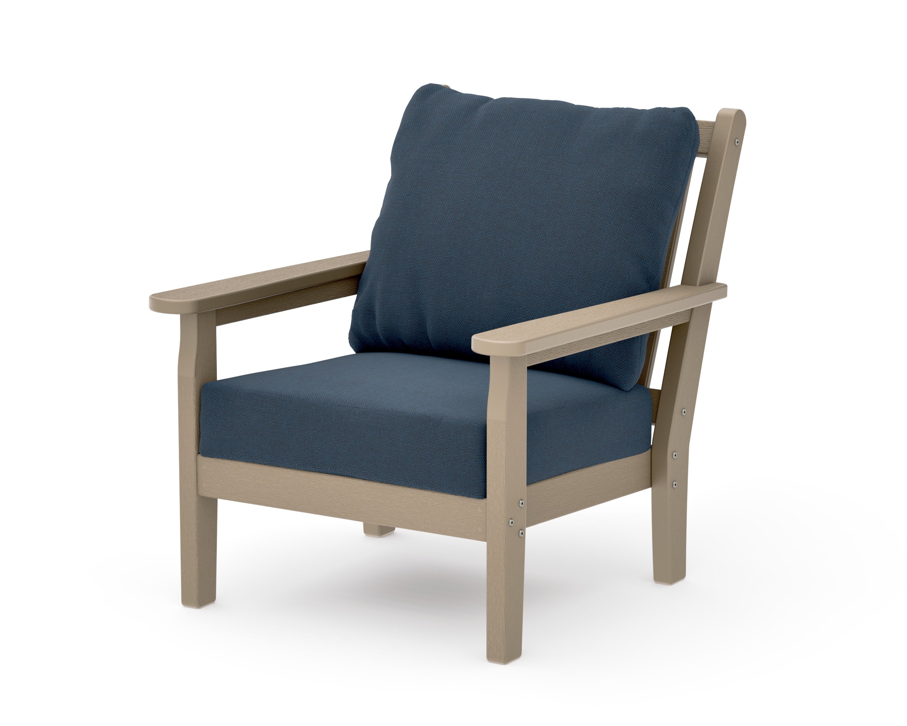 Chippendale Deep Seating Chair in Vintage Sahara / Marine Indigo