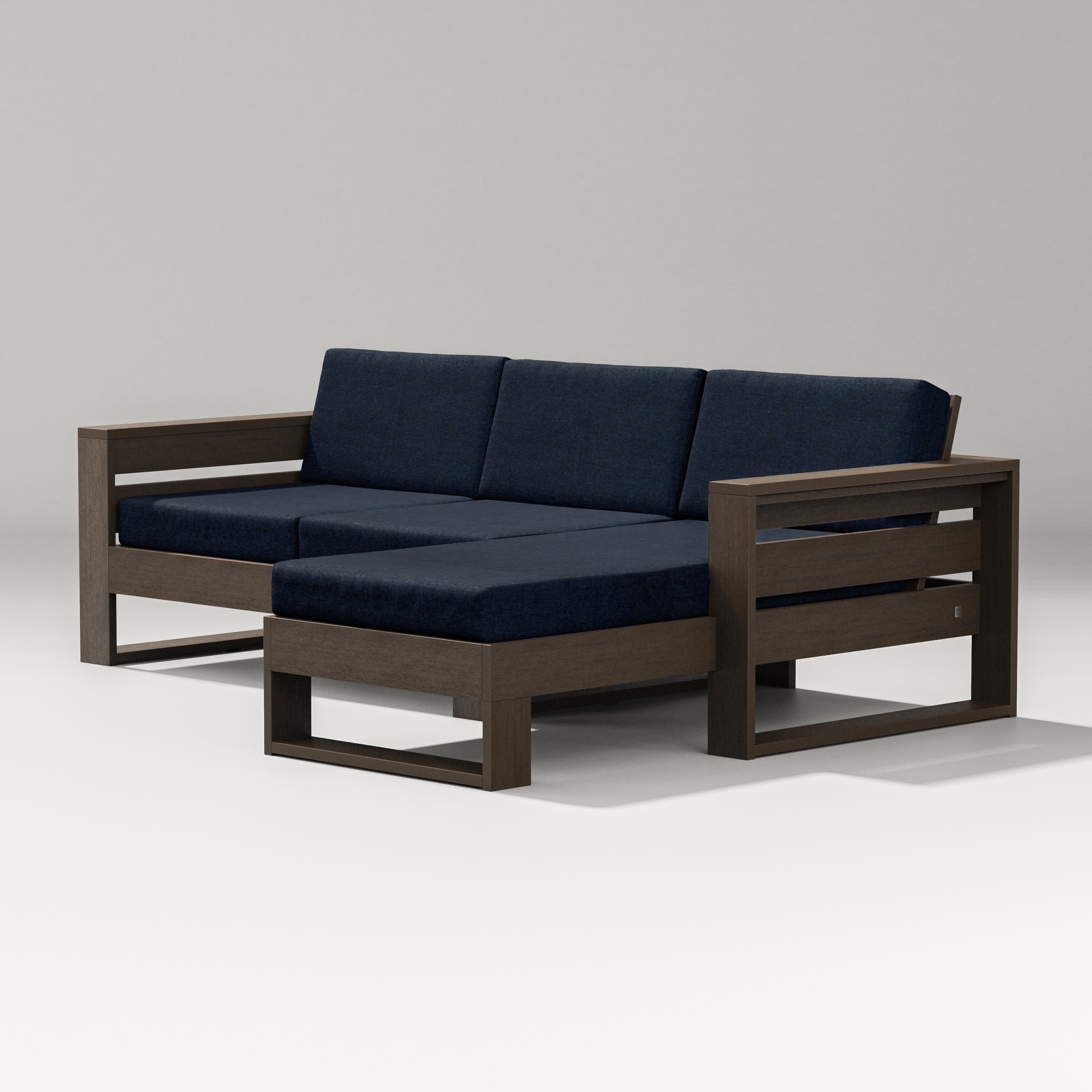 Latitude Right Chaise Sectional in Kona / Marine Indigo