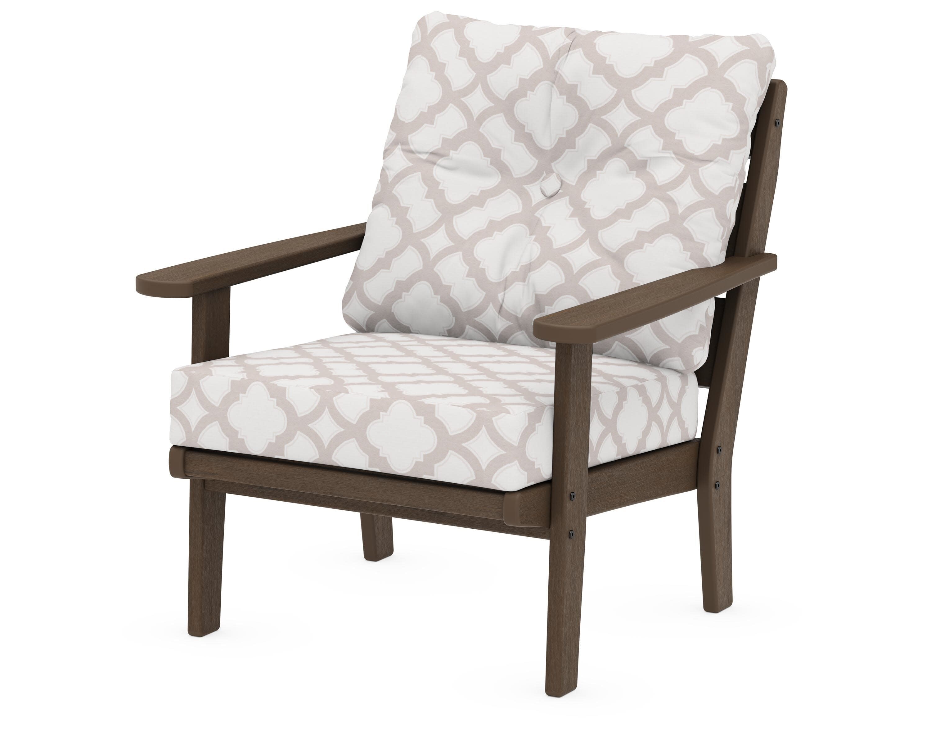 Lakeside Deep Seating Chair in Kona / Trellis Dune Burlap
