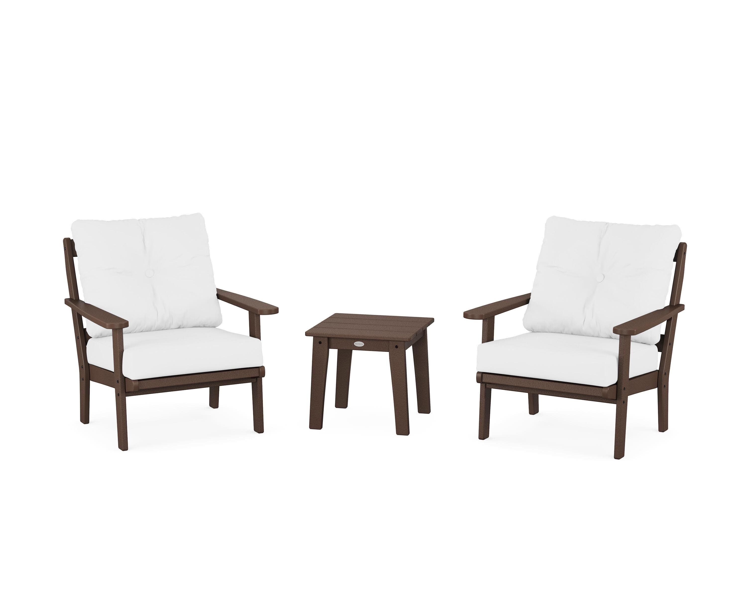 Mission 3-Piece Deep Seating Set in Mahogany / Natural